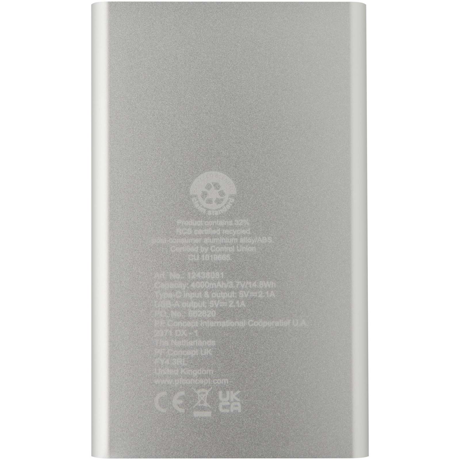 Pep 4000 mAh Type-C recycled aluminium power bank
