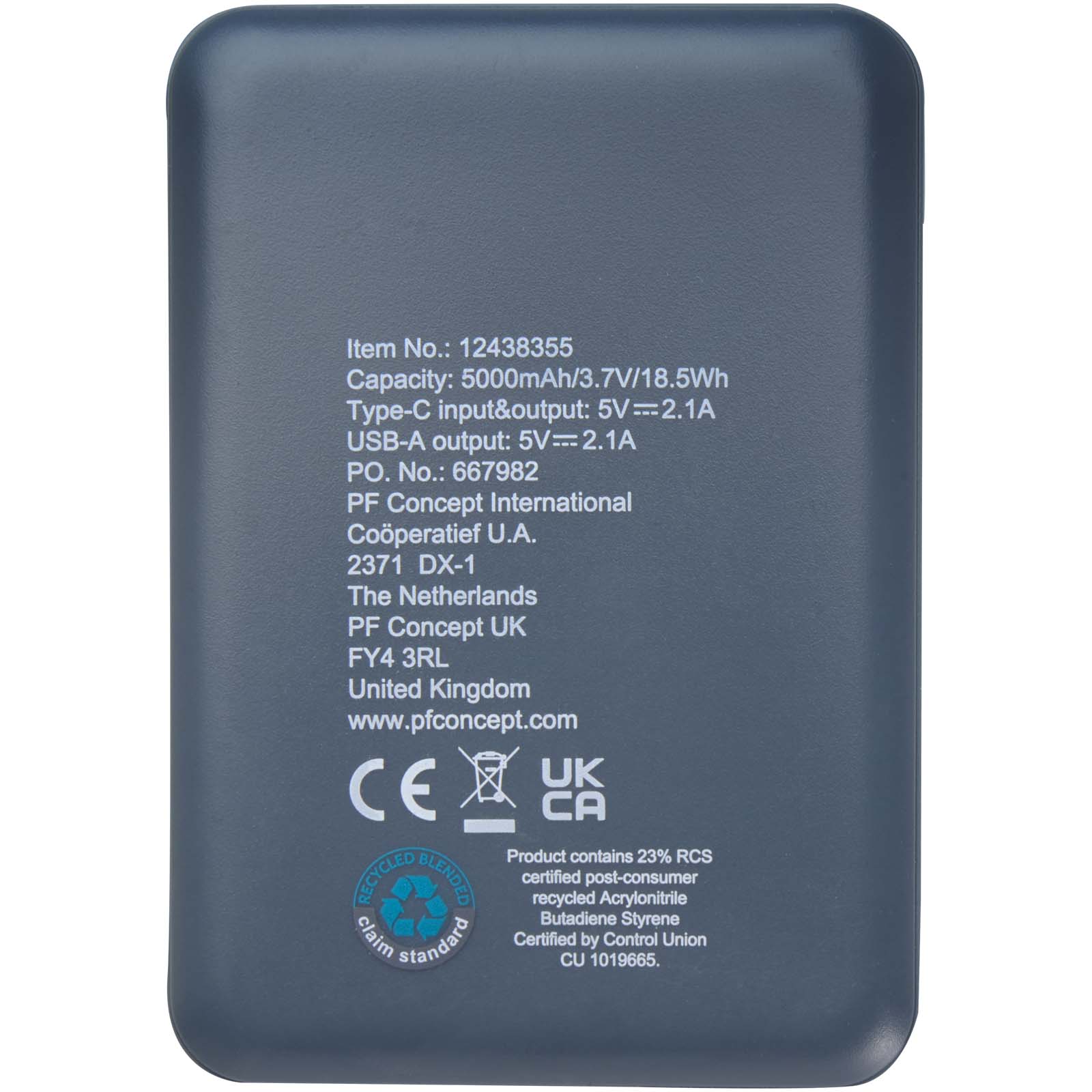 Asama 5000 mAh Type-C recycled plastic power bank