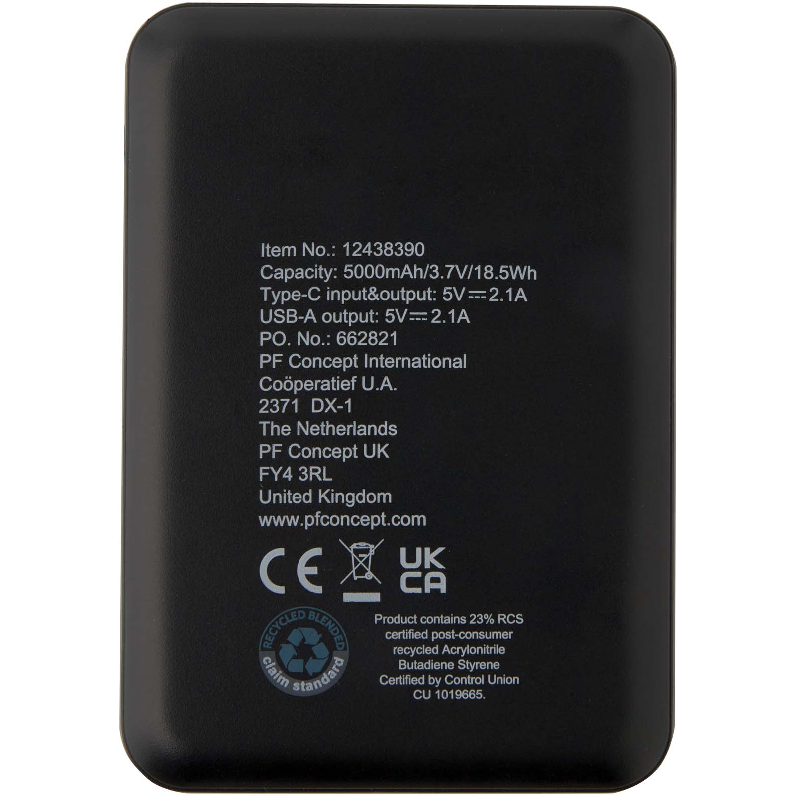 Asama 5000 mAh Type-C recycled plastic power bank