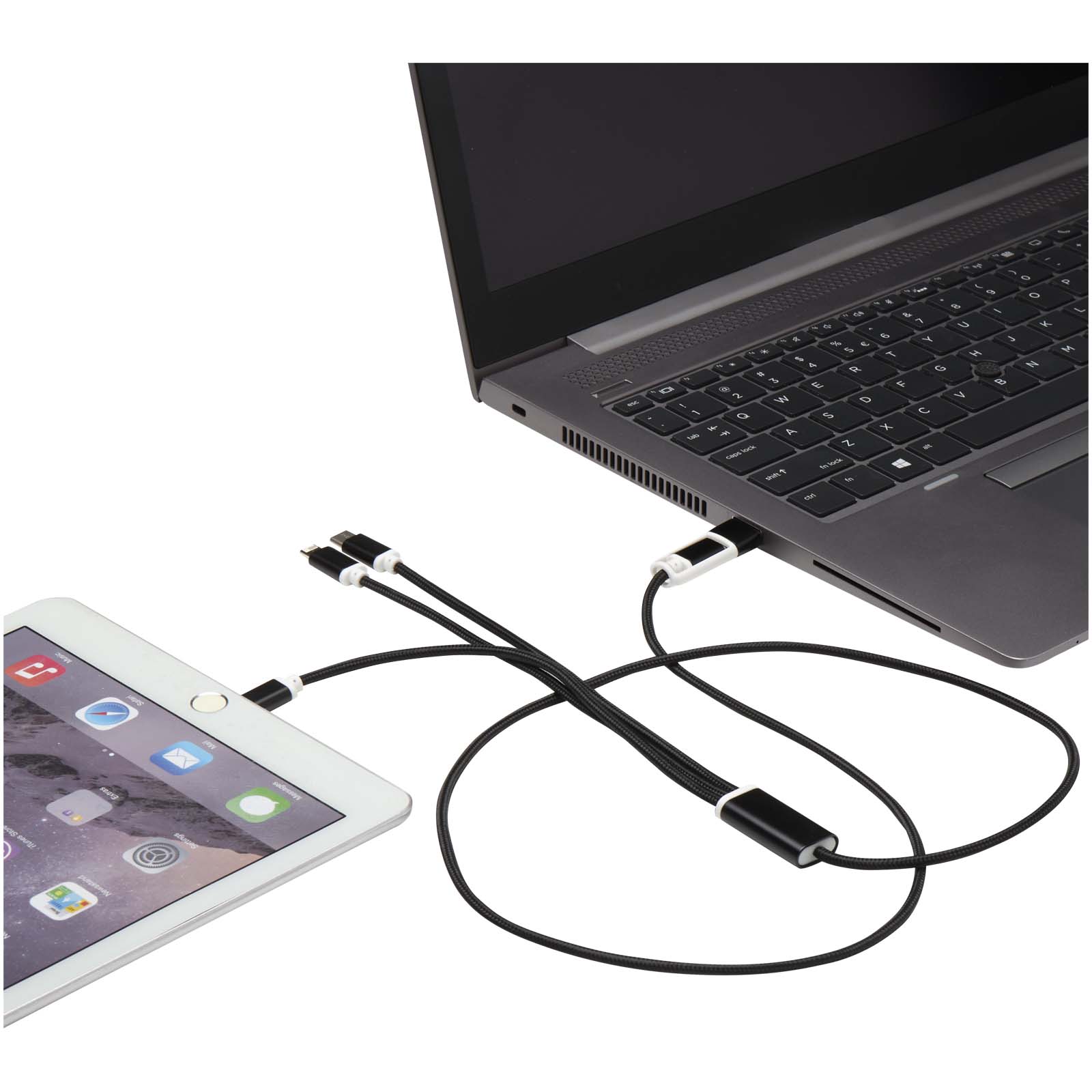 Versatile 5-1 recycled aluminium charging cable