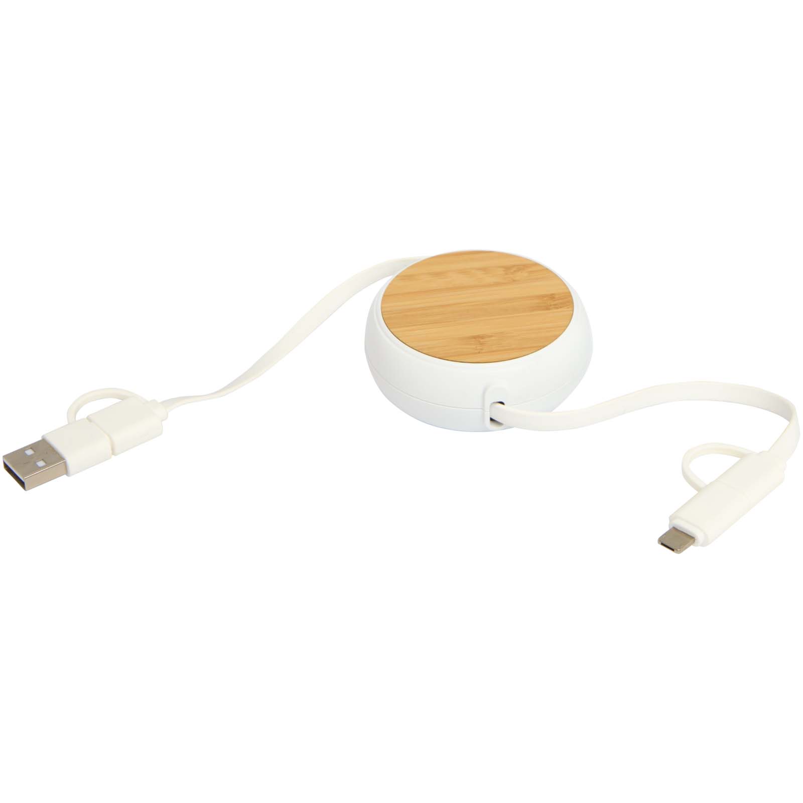 Chechia 5-in-1 recycled plastic 100 cm retractable data sync and 45W fast charge cable
