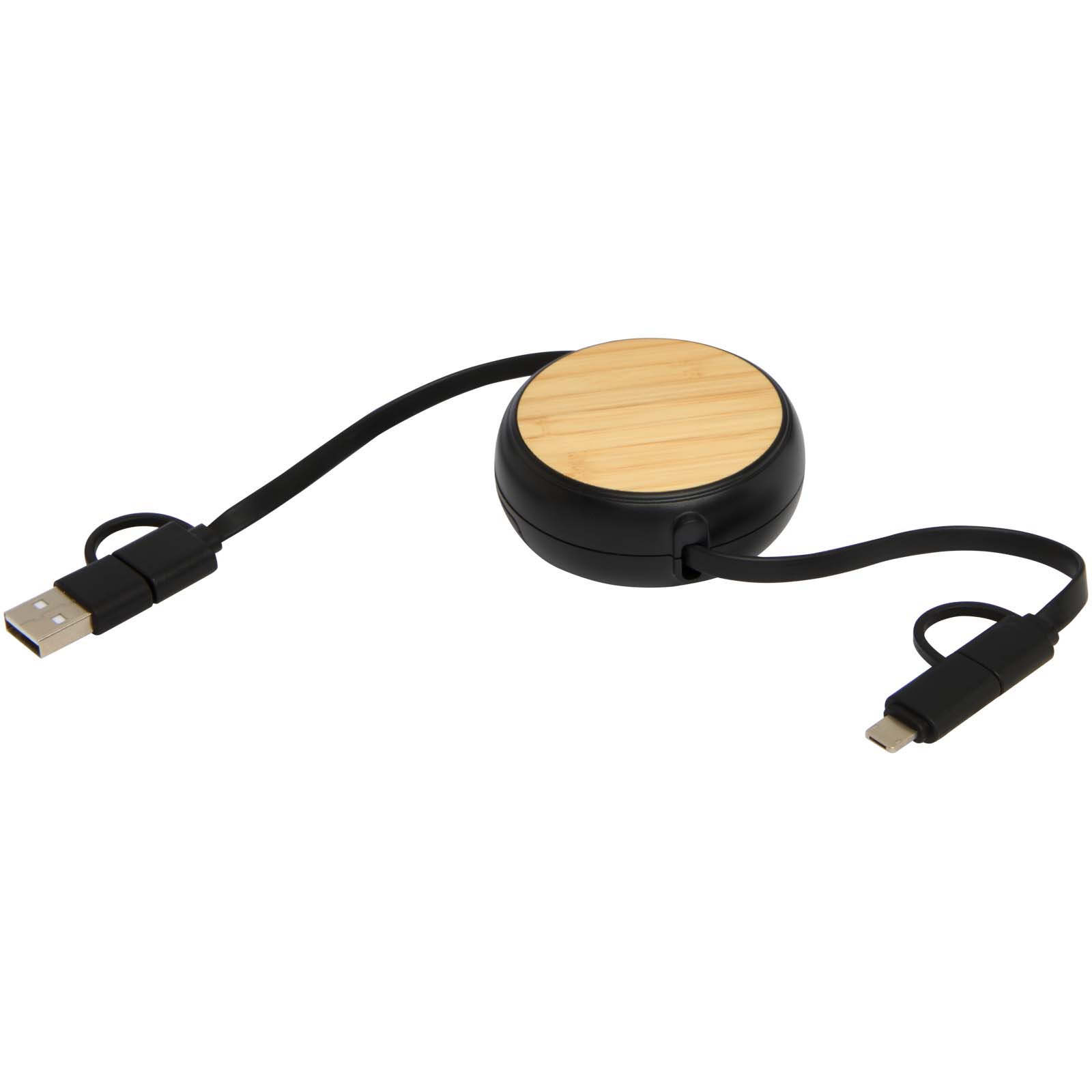 Chechia 5-in-1 recycled plastic 100 cm retractable data sync and 45W fast charge cable