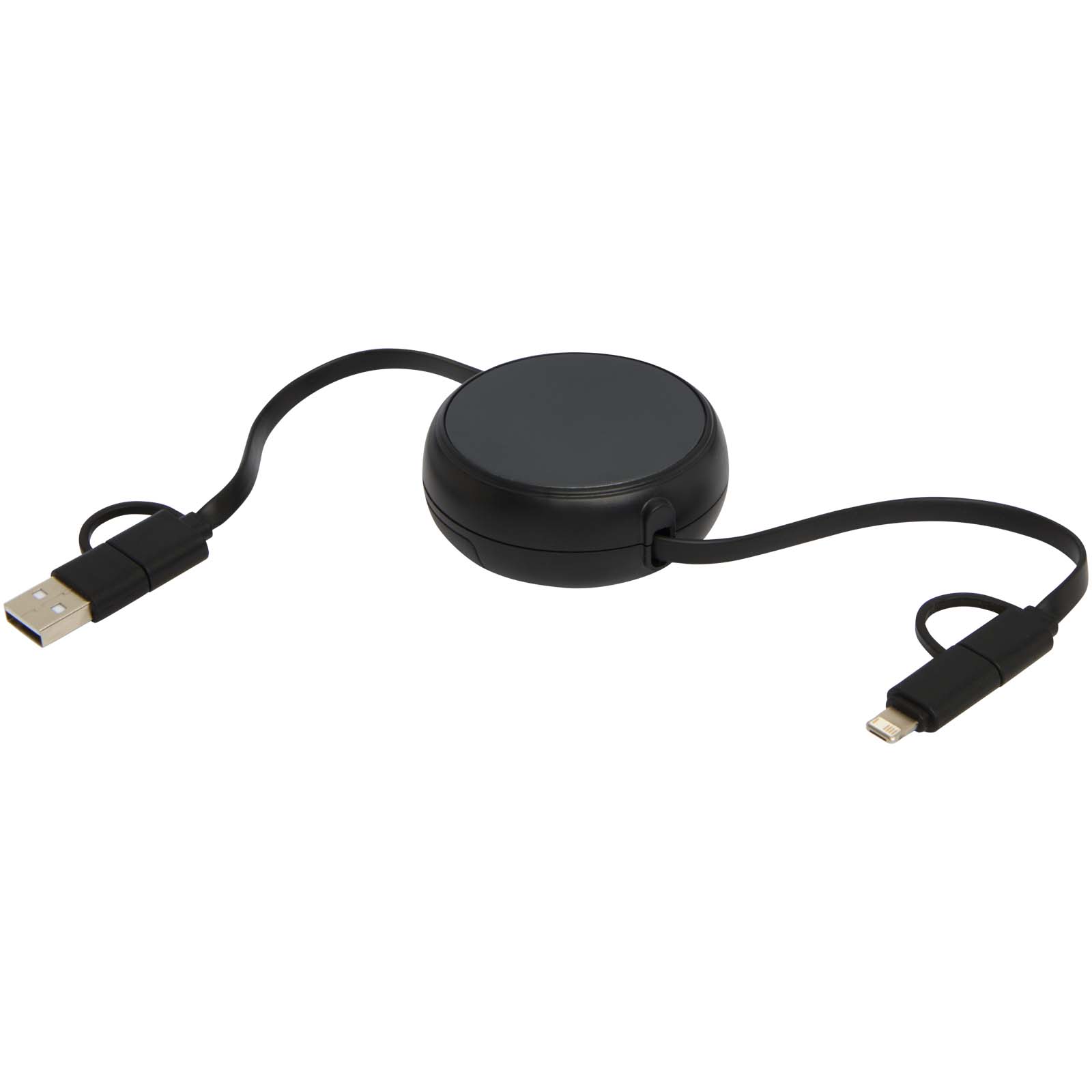 Alasia 5-in-1 100 cm recycled plastic and aluminium retractable data sync and 45W fast charge cable