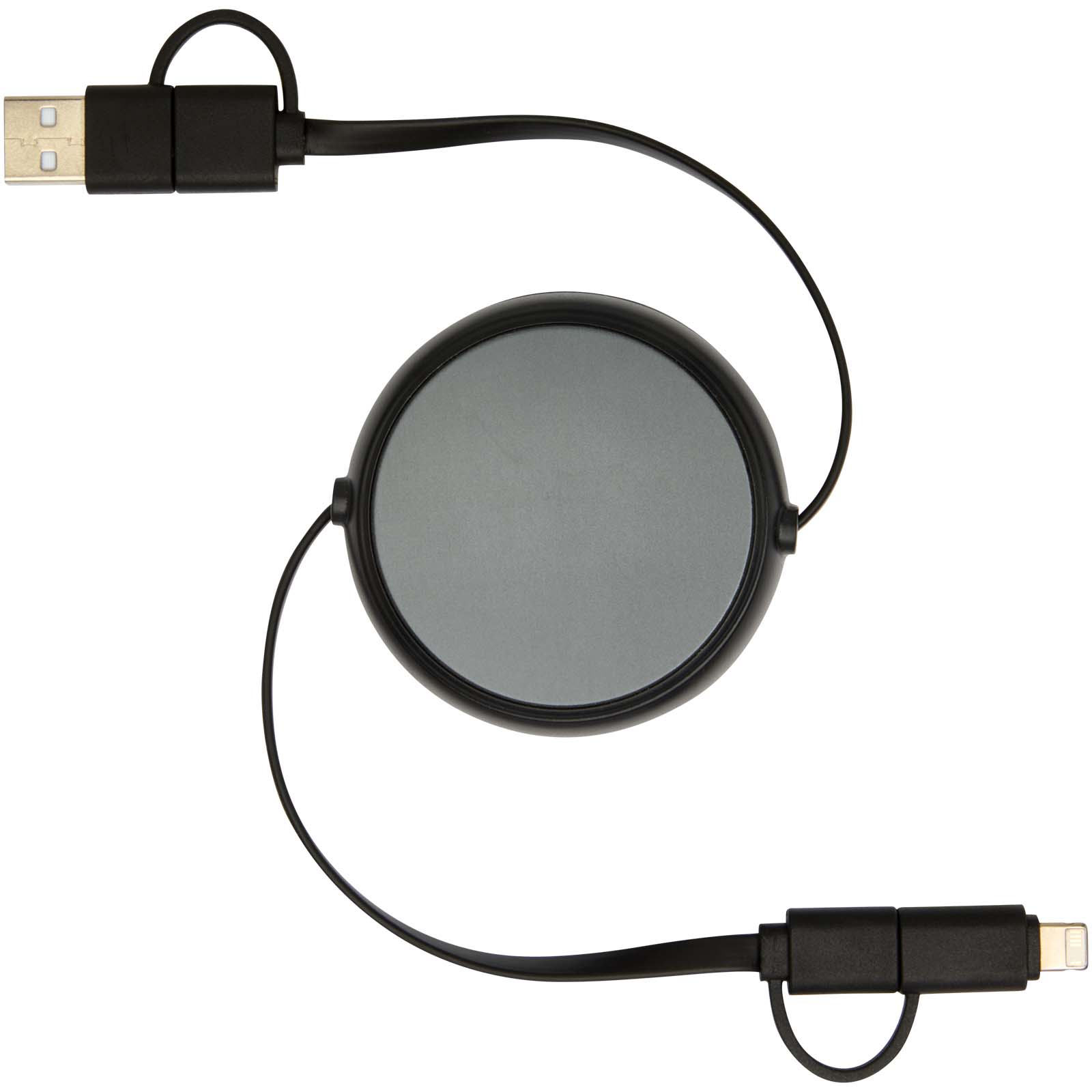 Alasia 5-in-1 100 cm recycled plastic and aluminium retractable data sync and 45W fast charge cable