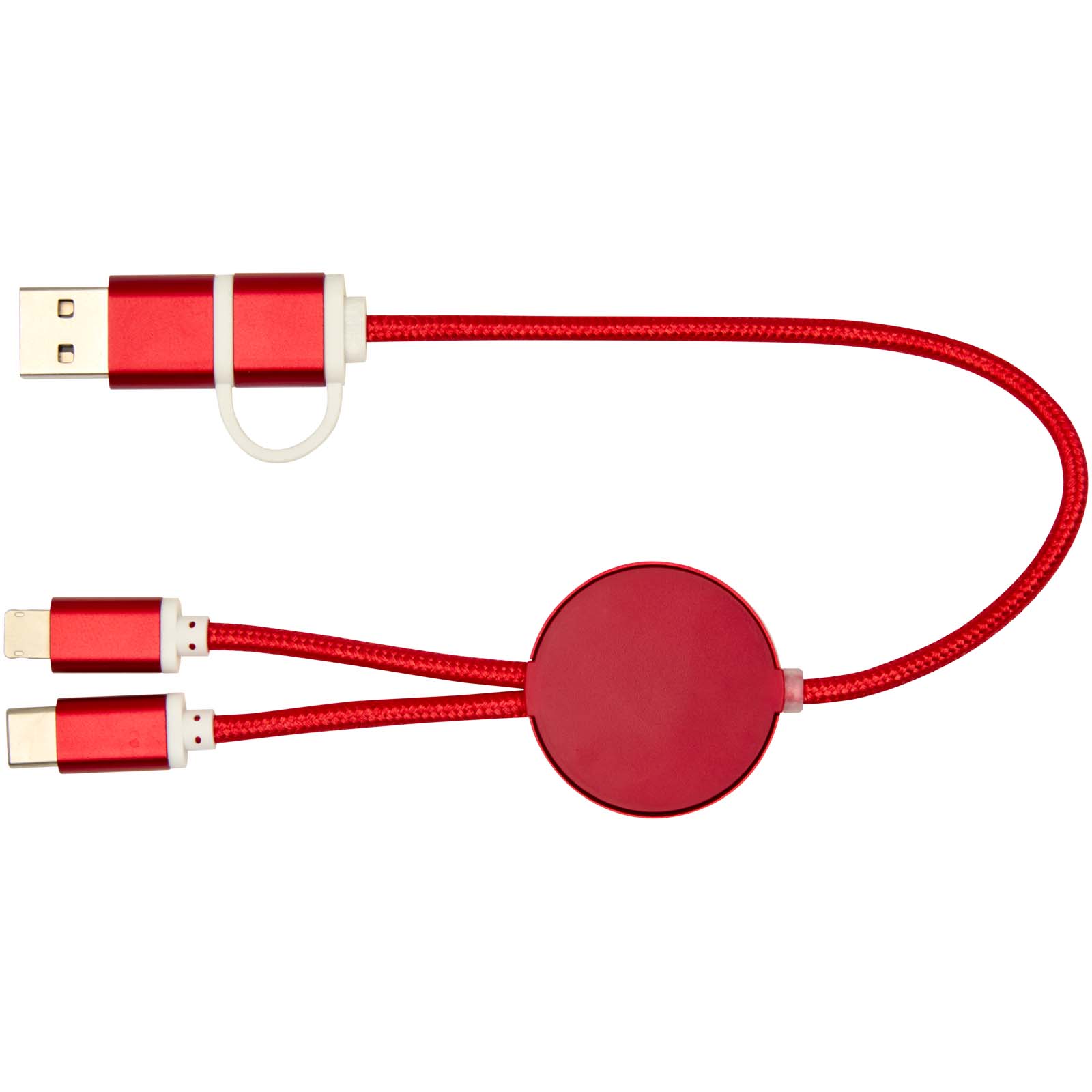 Alasia 5-in-1 recycled aluminium and plastic 30 cm data sync and 27W fast charge cable