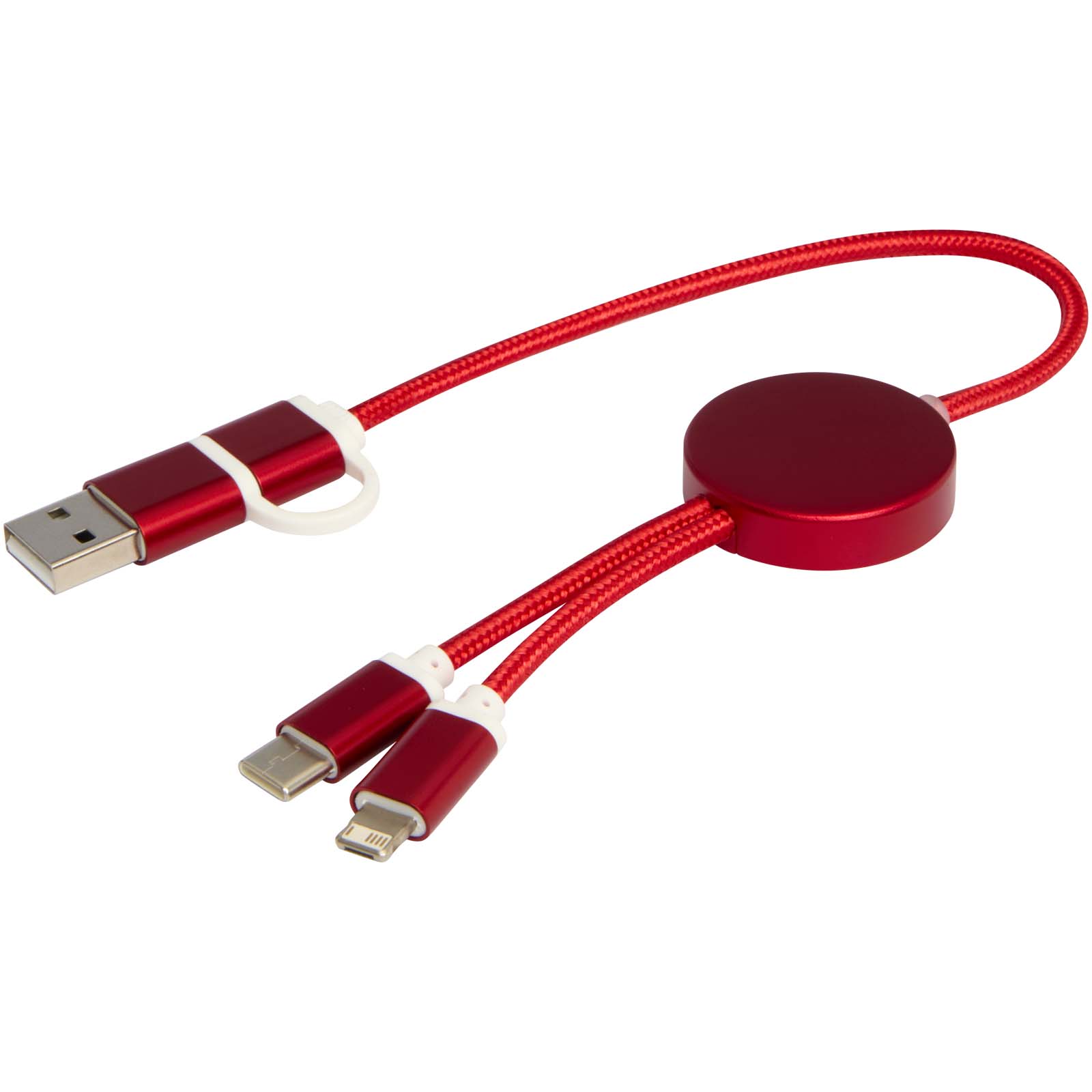 Alasia 5-in-1 recycled aluminium and plastic 30 cm data sync and 27W fast charge cable
