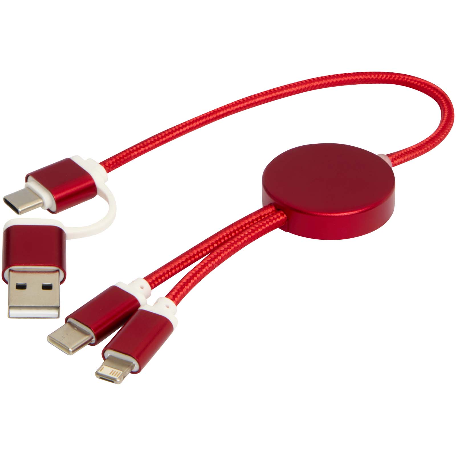 Alasia 5-in-1 recycled aluminium and plastic 30 cm data sync and 27W fast charge cable