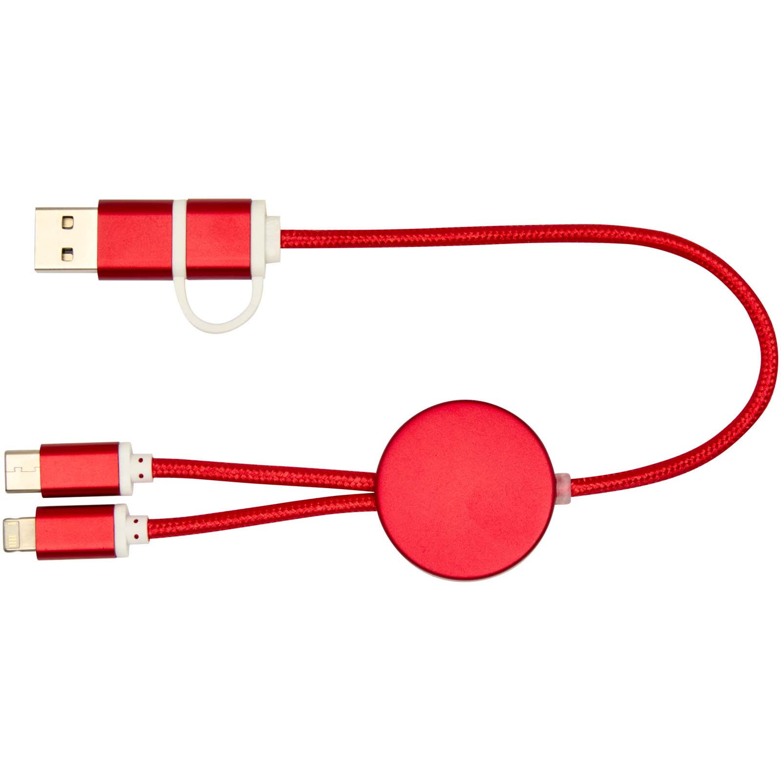 Alasia 5-in-1 recycled aluminium and plastic 30 cm data sync and 27W fast charge cable