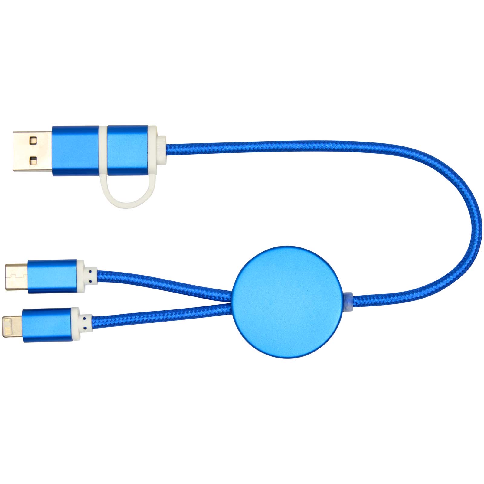 Alasia 5-in-1 recycled aluminium and plastic 30 cm data sync and 27W fast charge cable