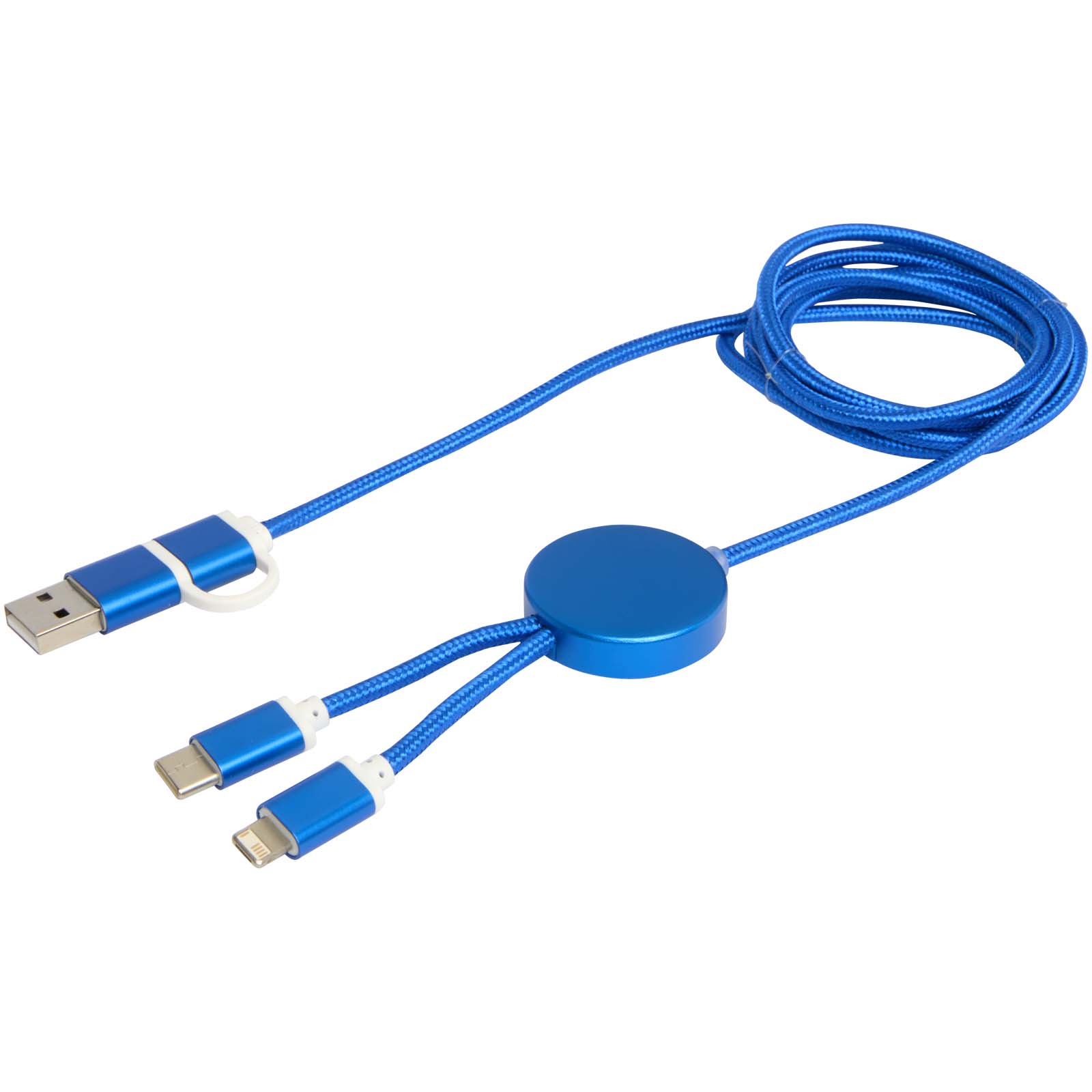 Alasia 5-in-1 recycled aluminium and plastic 150 cm data sync and 27W fast charge cable