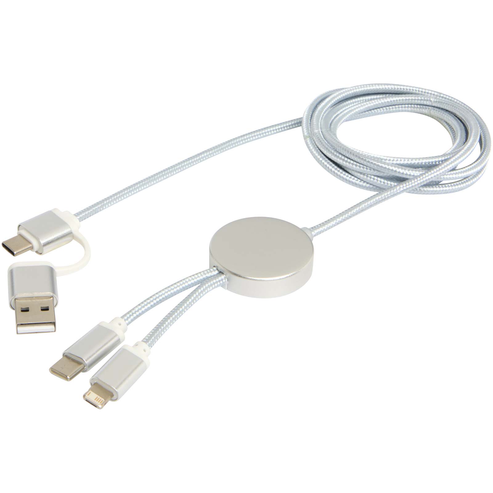 Alasia 5-in-1 recycled aluminium and plastic 150 cm data sync and 27W fast charge cable