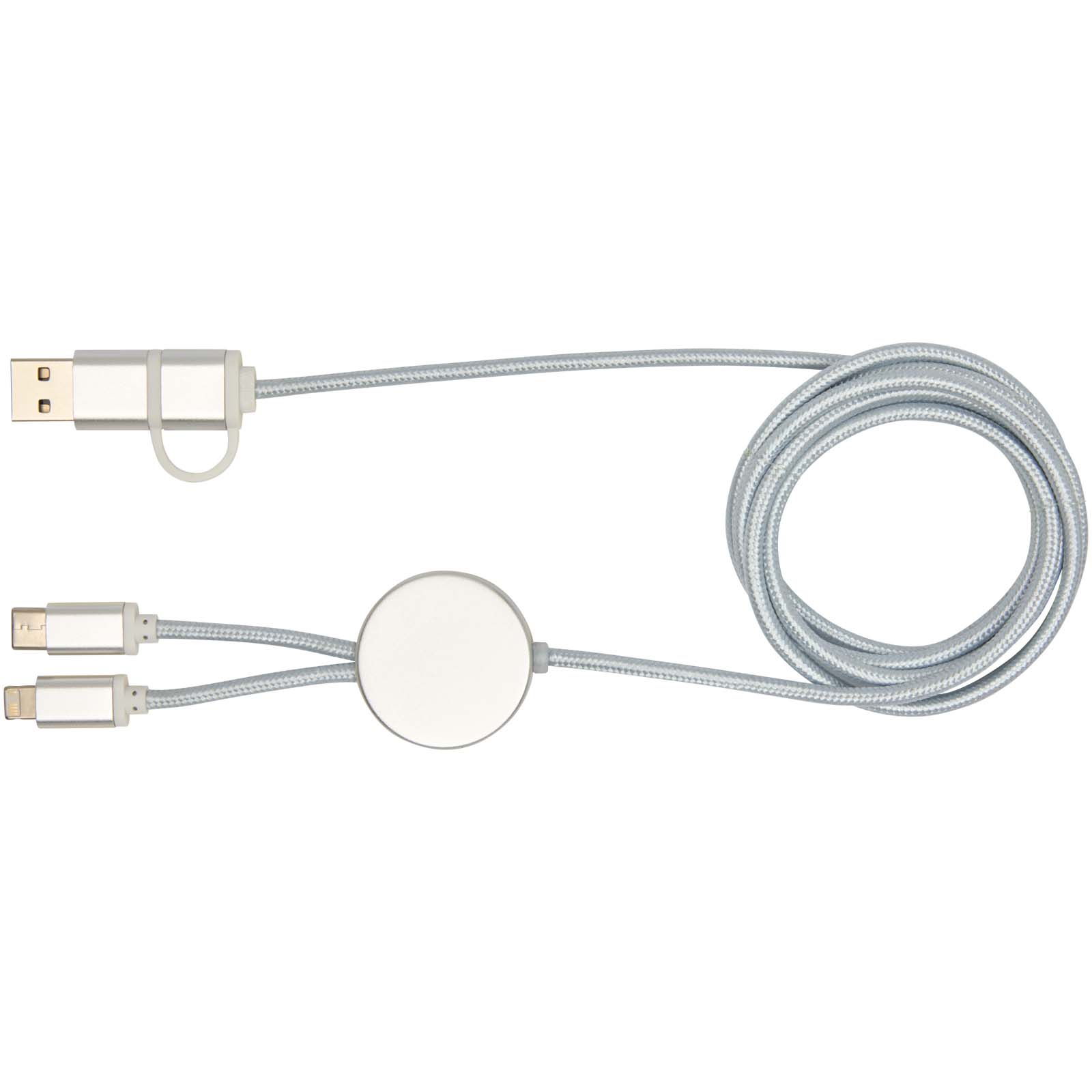 Alasia 5-in-1 recycled aluminium and plastic 150 cm data sync and 27W fast charge cable