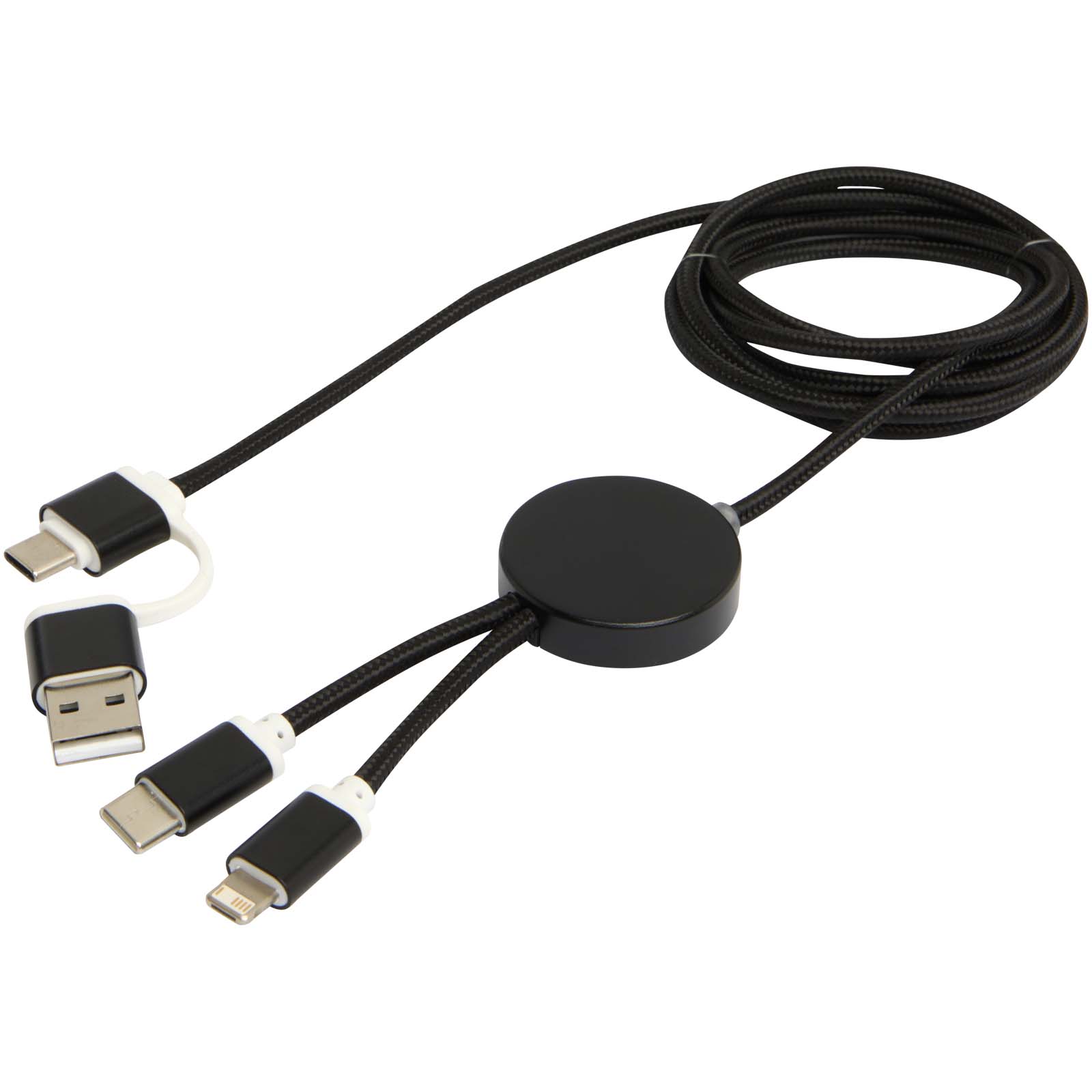 Alasia 5-in-1 recycled aluminium and plastic 150 cm data sync and 27W fast charge cable