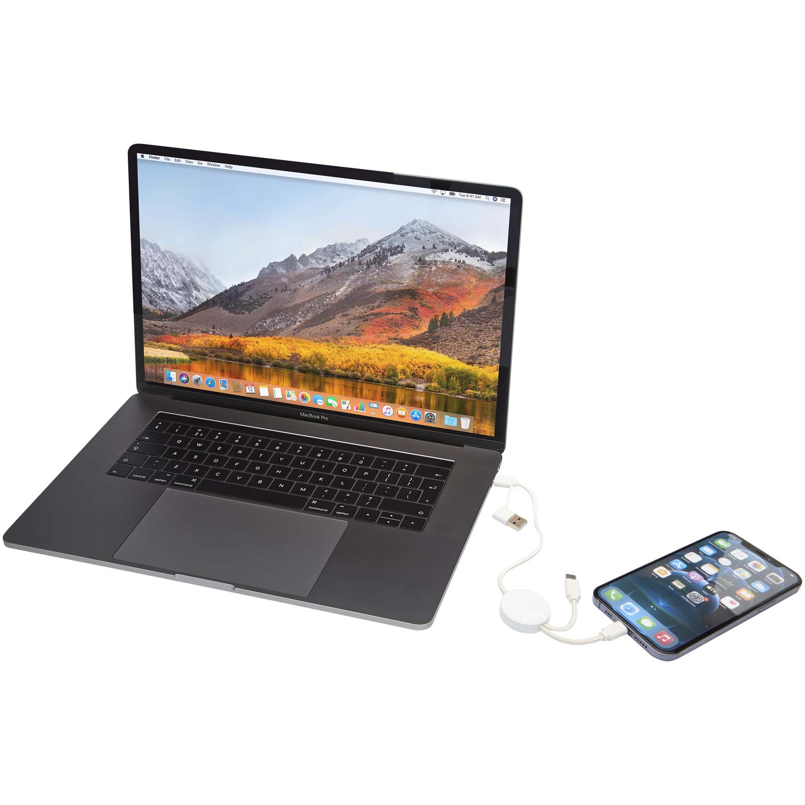 Citala 5-in-1 recycled plastic 30 cm data sync and 27W fast charge cable