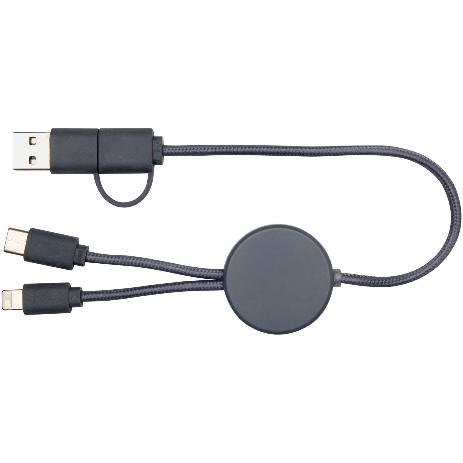 Citala 5-in-1 recycled plastic 30 cm data sync and 27W fast charge cable
