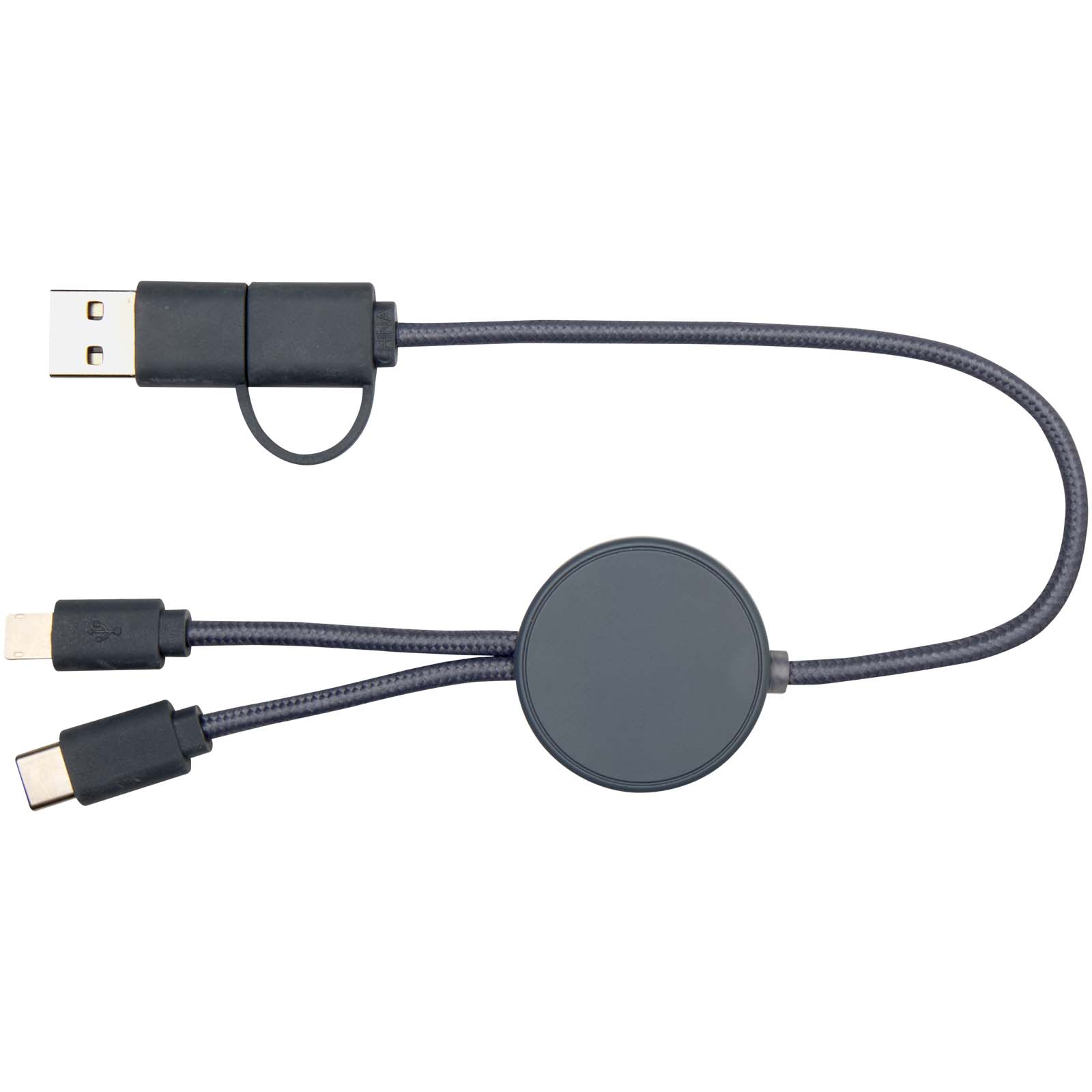 Citala 5-in-1 recycled plastic 30 cm data sync and 27W fast charge cable
