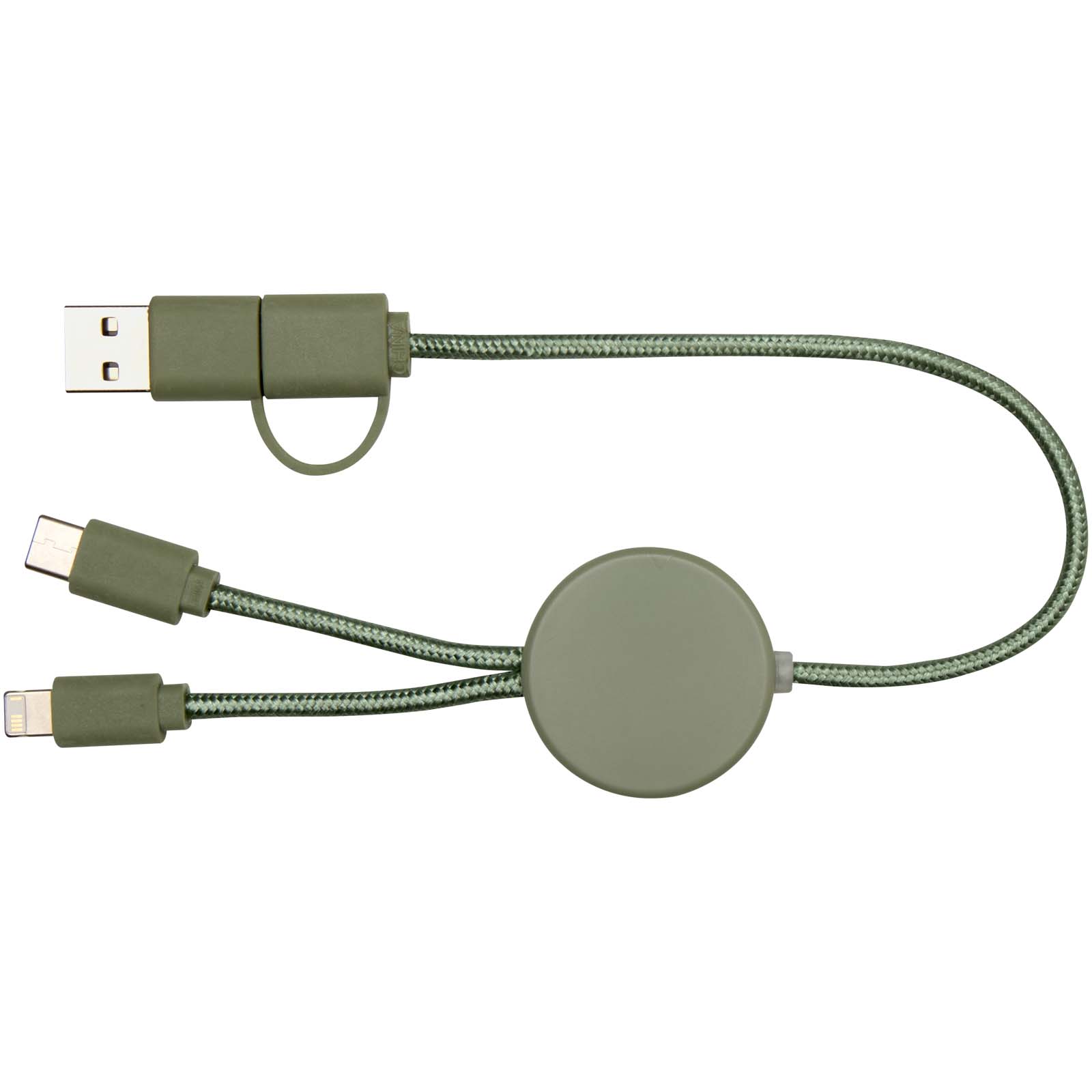 Citala 5-in-1 recycled plastic 30 cm data sync and 27W fast charge cable