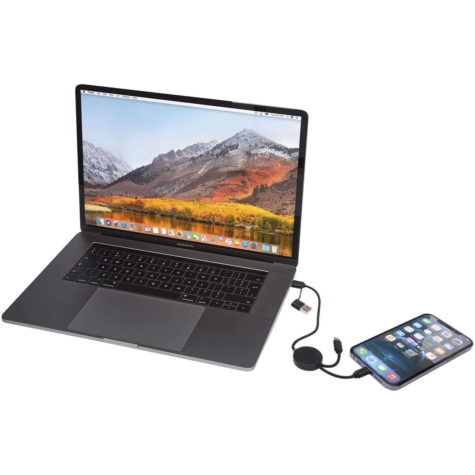 Citala 5-in-1 recycled plastic 30 cm data sync and 27W fast charge cable