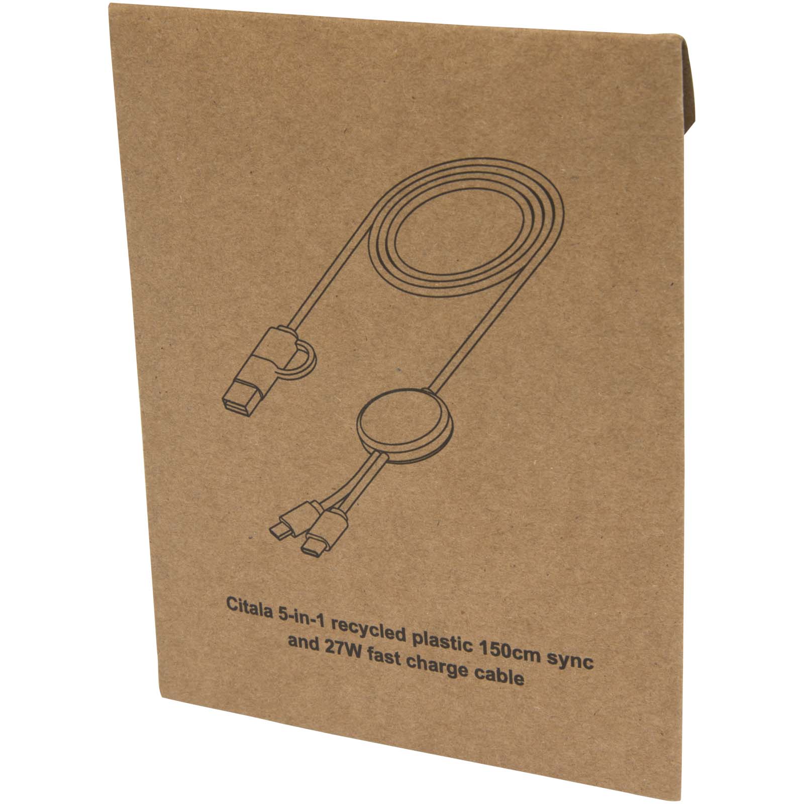 Citala 5-in-1 recycled plastic 150 cm data sync and 27W fast charge cable