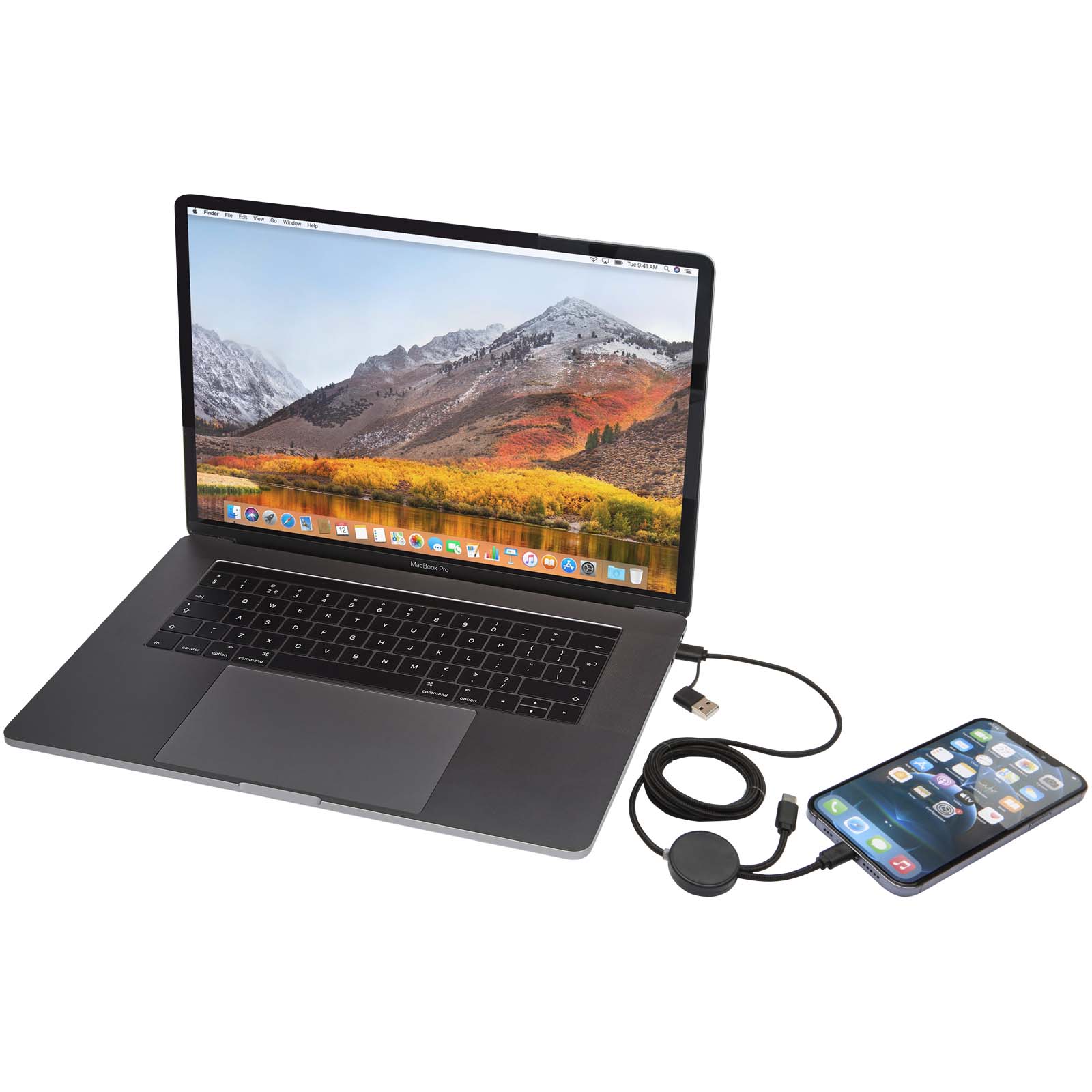 Citala 5-in-1 recycled plastic 150 cm data sync and 27W fast charge cable