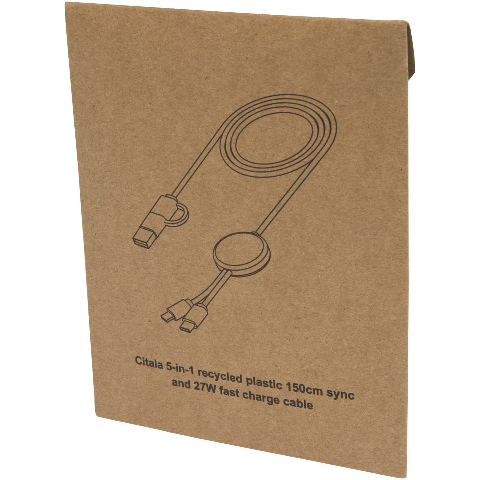 Citala 5-in-1 recycled plastic 150 cm data sync and 27W fast charge cable