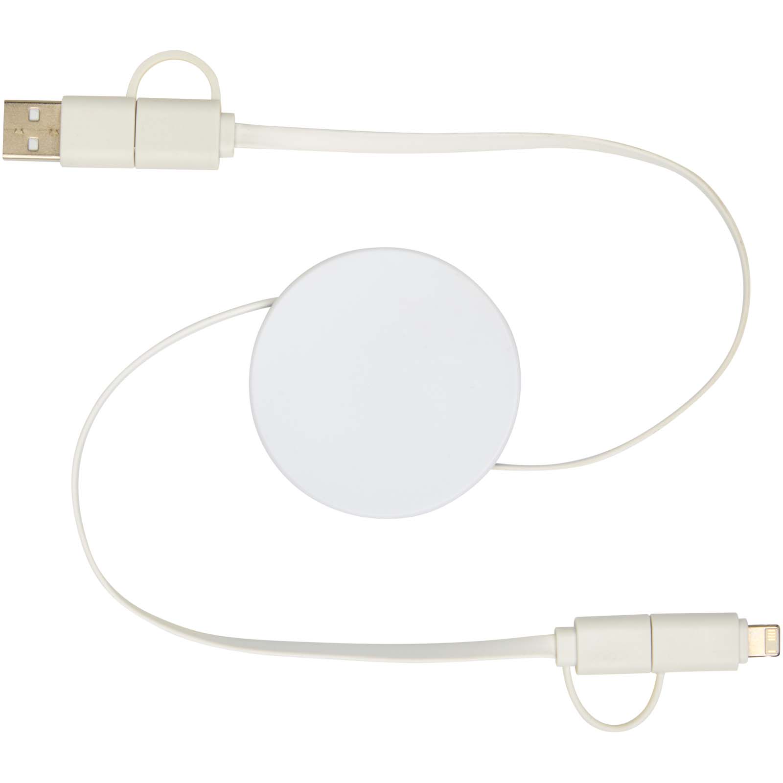 Citala 5-in-1 recycled plastic 90 cm retractable data sync and 40W fast charge cable