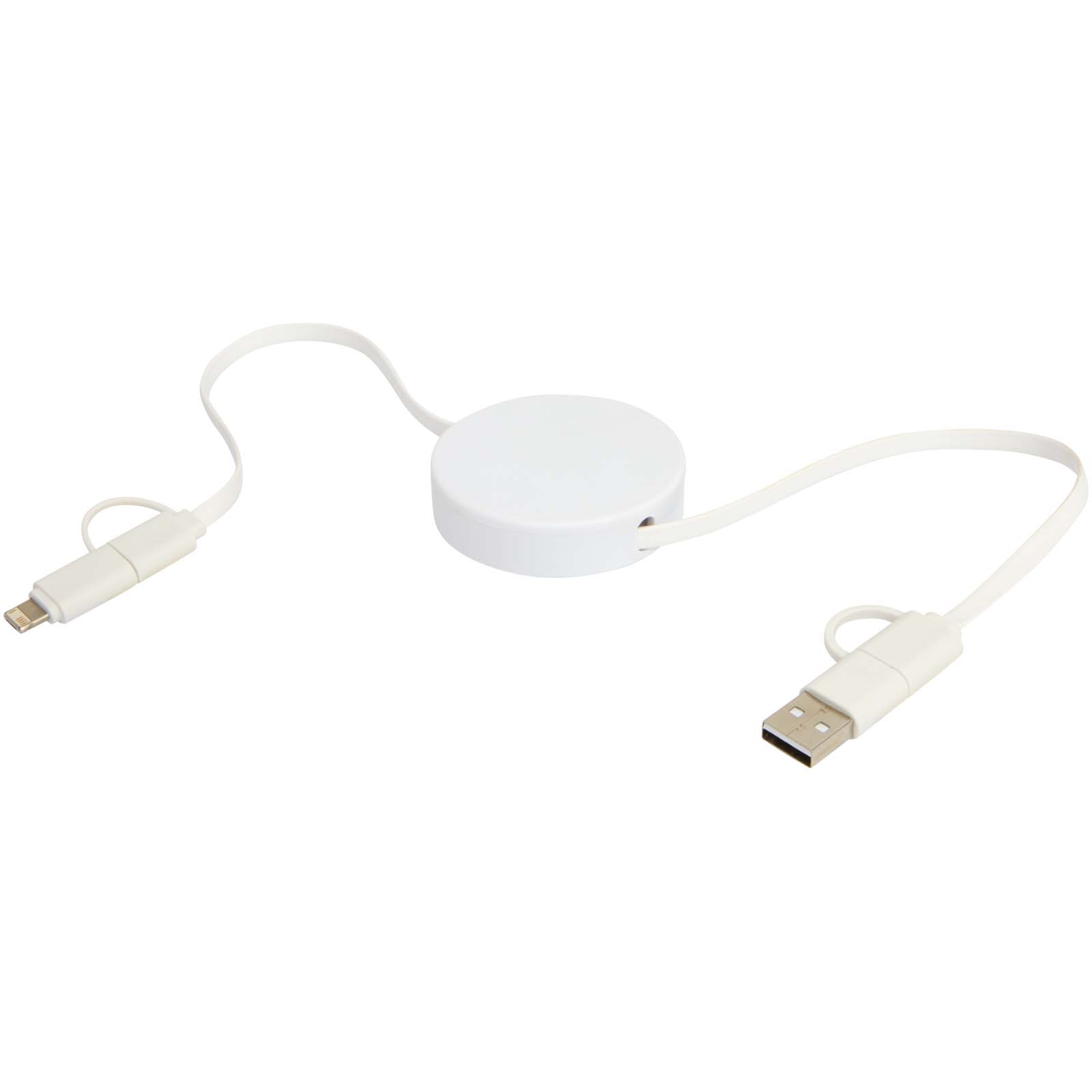 Citala 5-in-1 recycled plastic 90 cm retractable data sync and 40W fast charge cable
