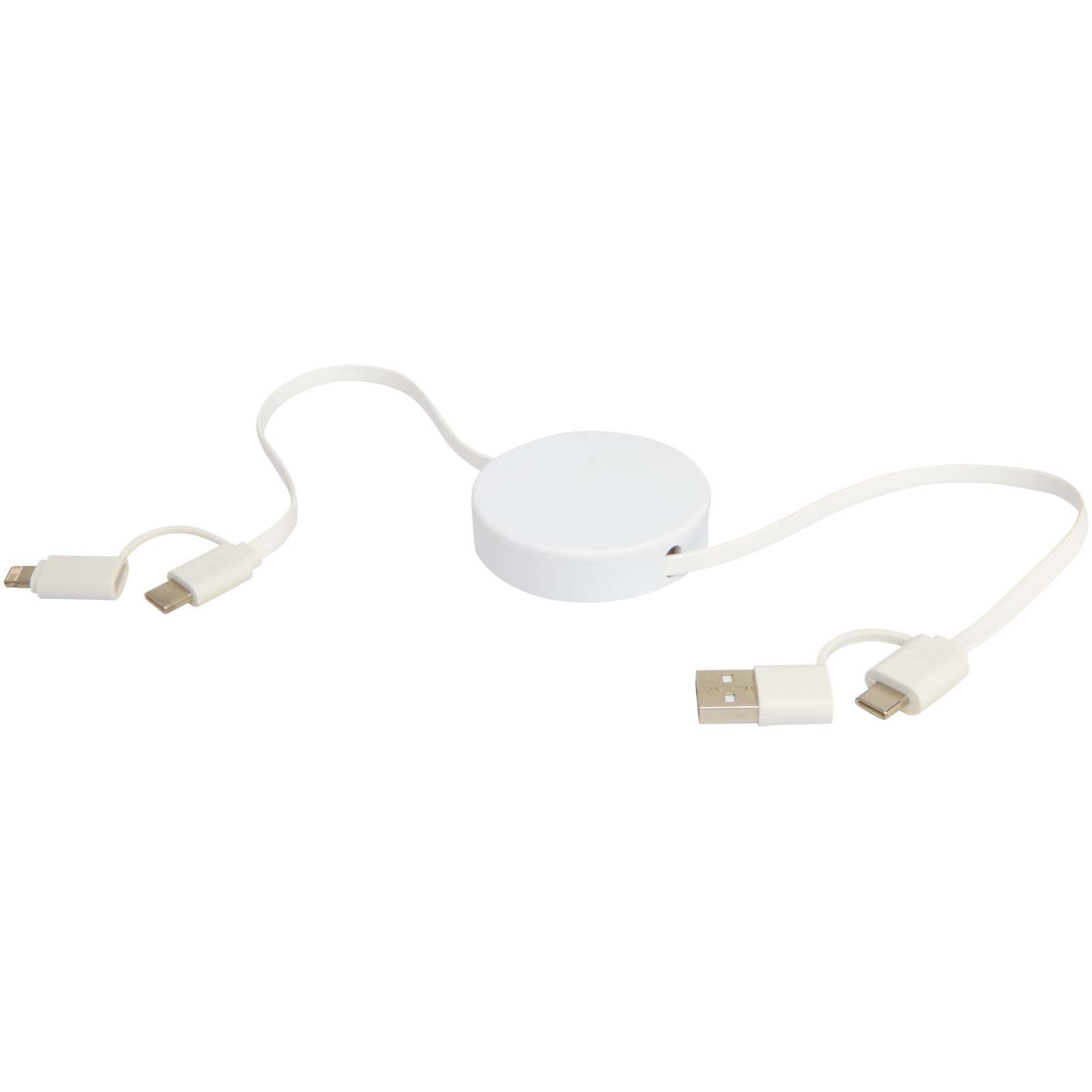 Citala 5-in-1 recycled plastic 90 cm retractable data sync and 40W fast charge cable