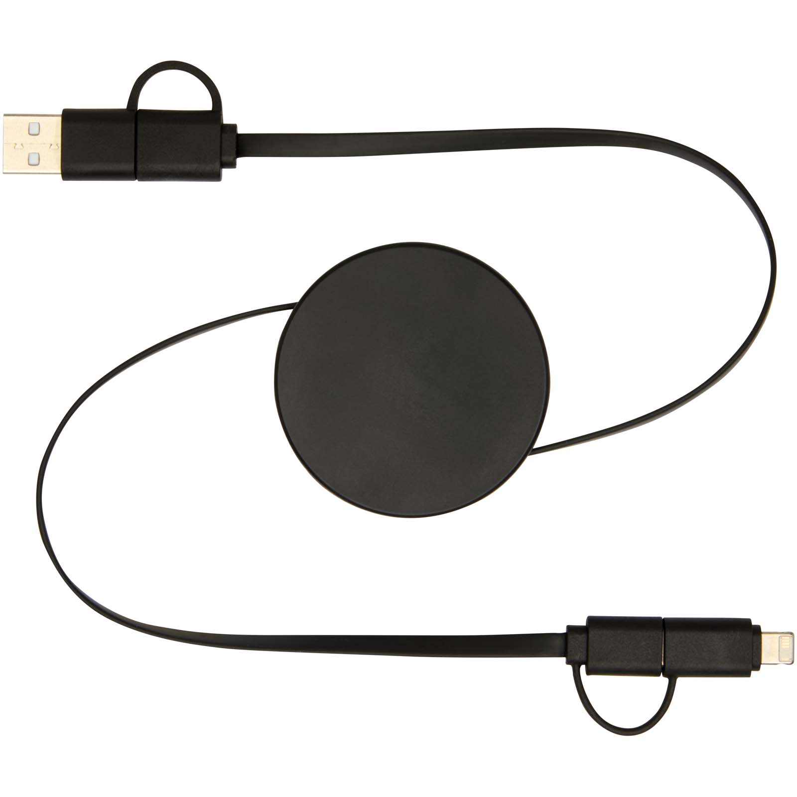 Citala 5-in-1 recycled plastic 90 cm retractable data sync and 40W fast charge cable