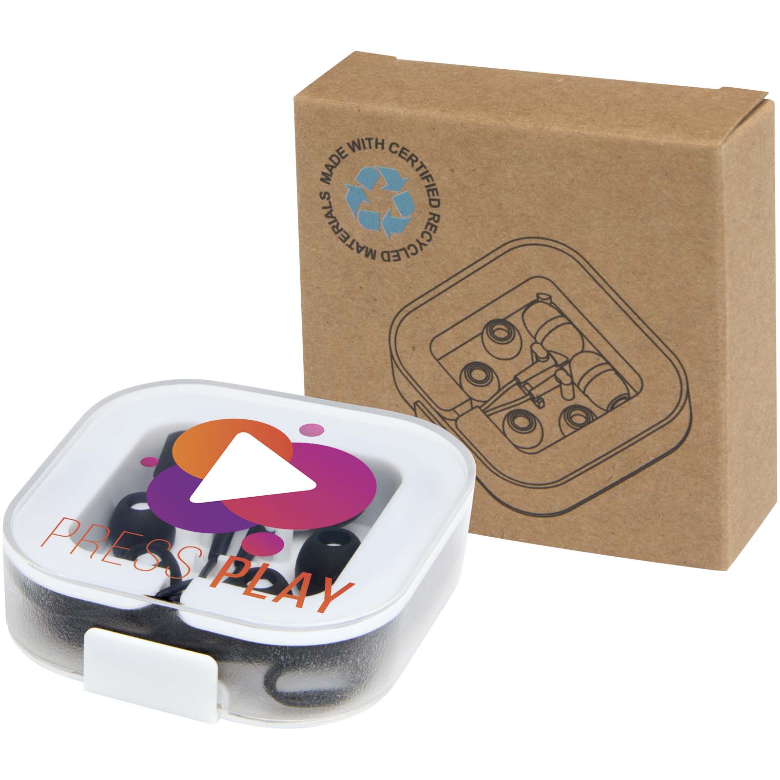 Baekdu wired Type-C earbuds with recycled plastic storage box