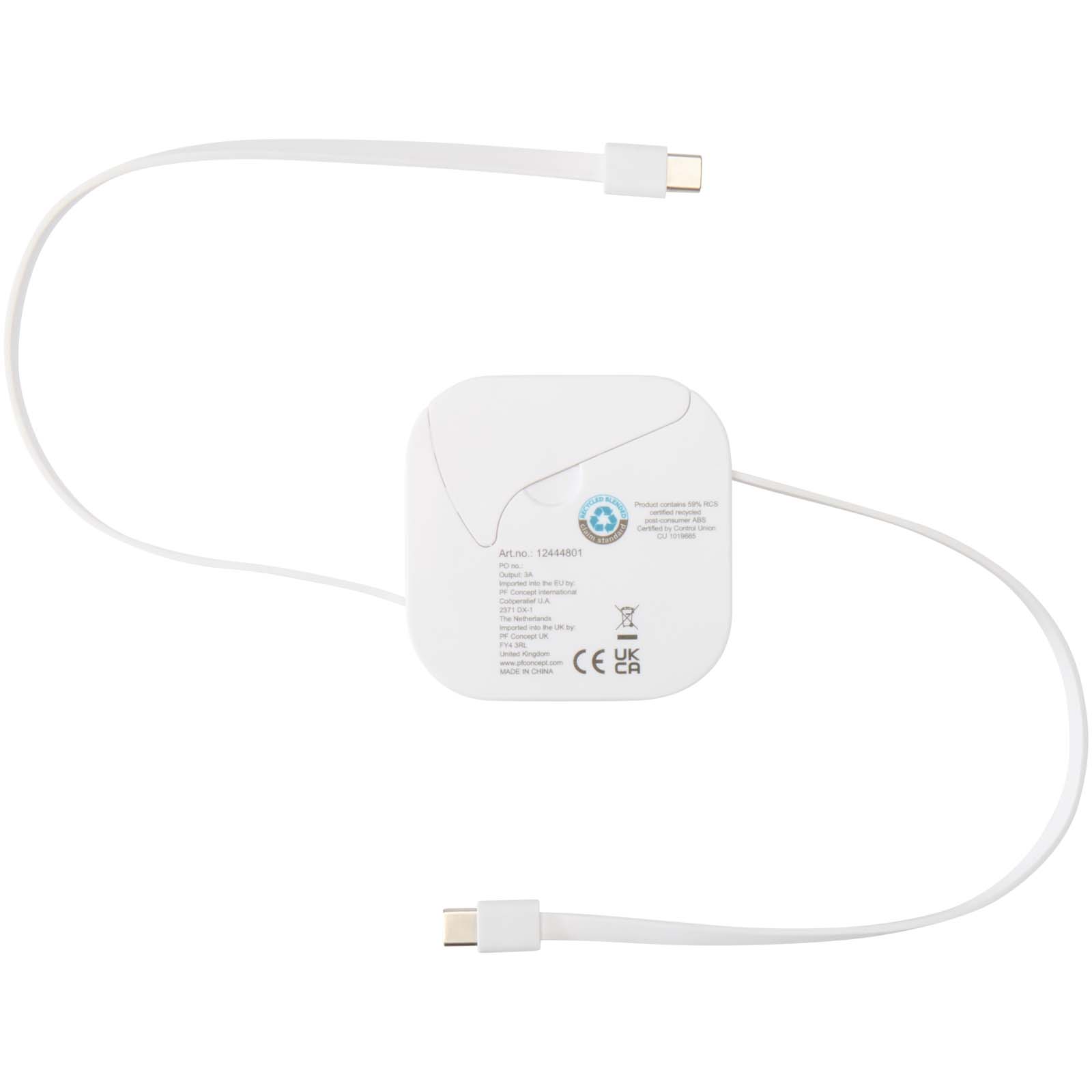 Gloas 5-in-1 recycled retractable data sync and 100W fast charge cable with smartphone tool kit