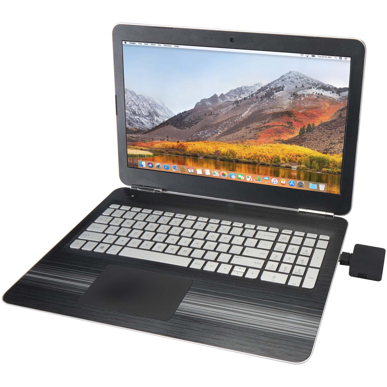 Gaia 4-port USB hub with USB-A and Type-C output and dual input – made from recycled plastic