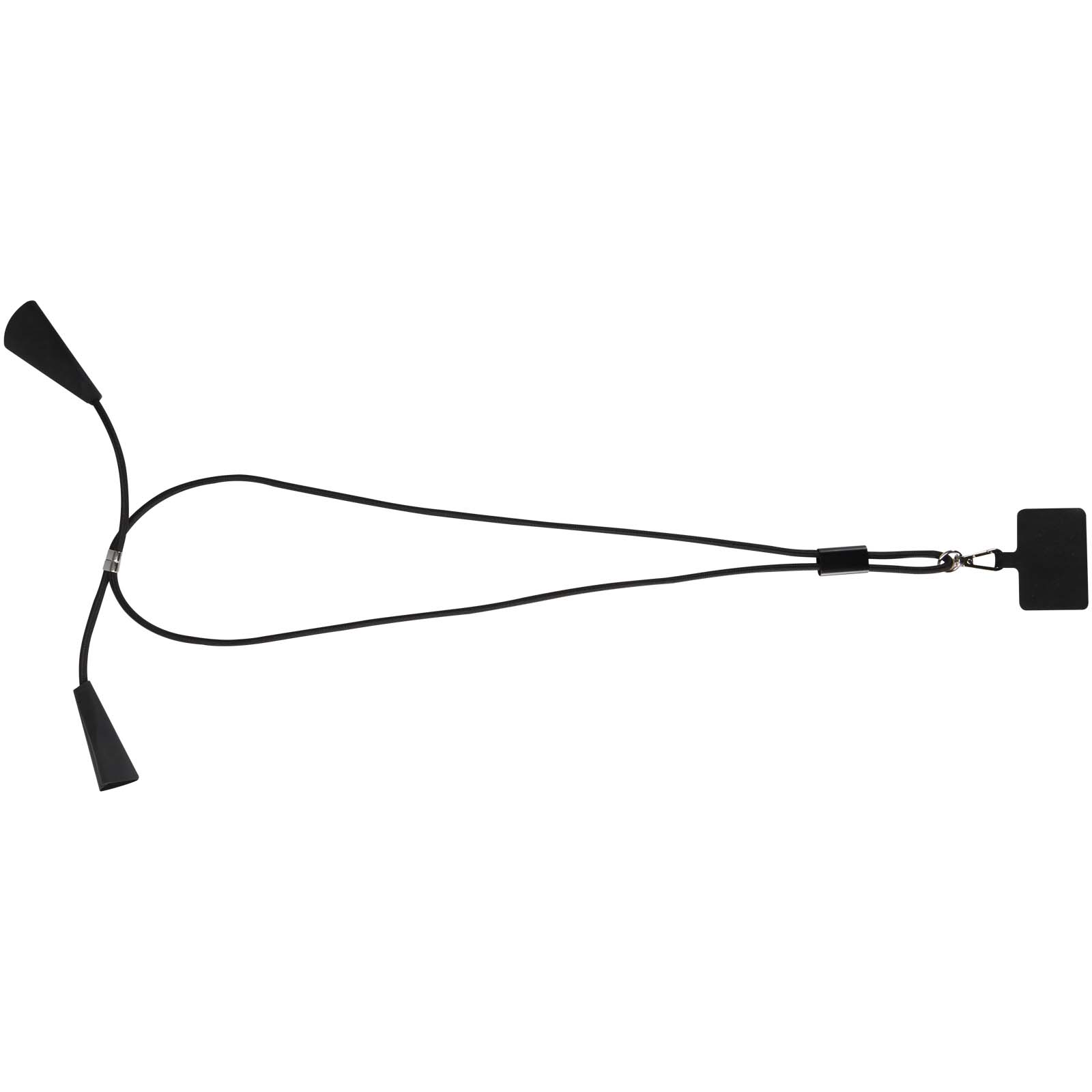 Funi recycled plastic smartphone lanyard with built-in data sync and 100W fast charge 5-in-1 cable
