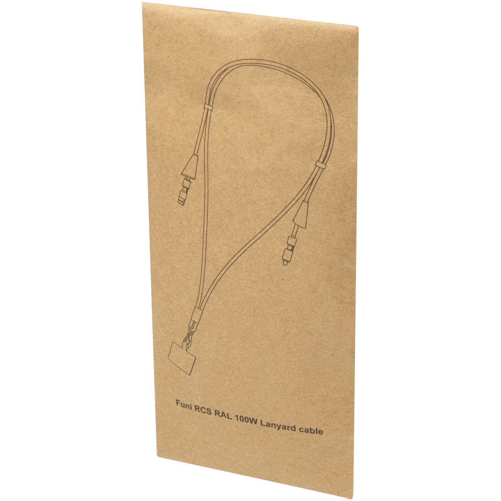 Funi recycled plastic smartphone lanyard with built-in data sync and 100W fast charge 5-in-1 cable