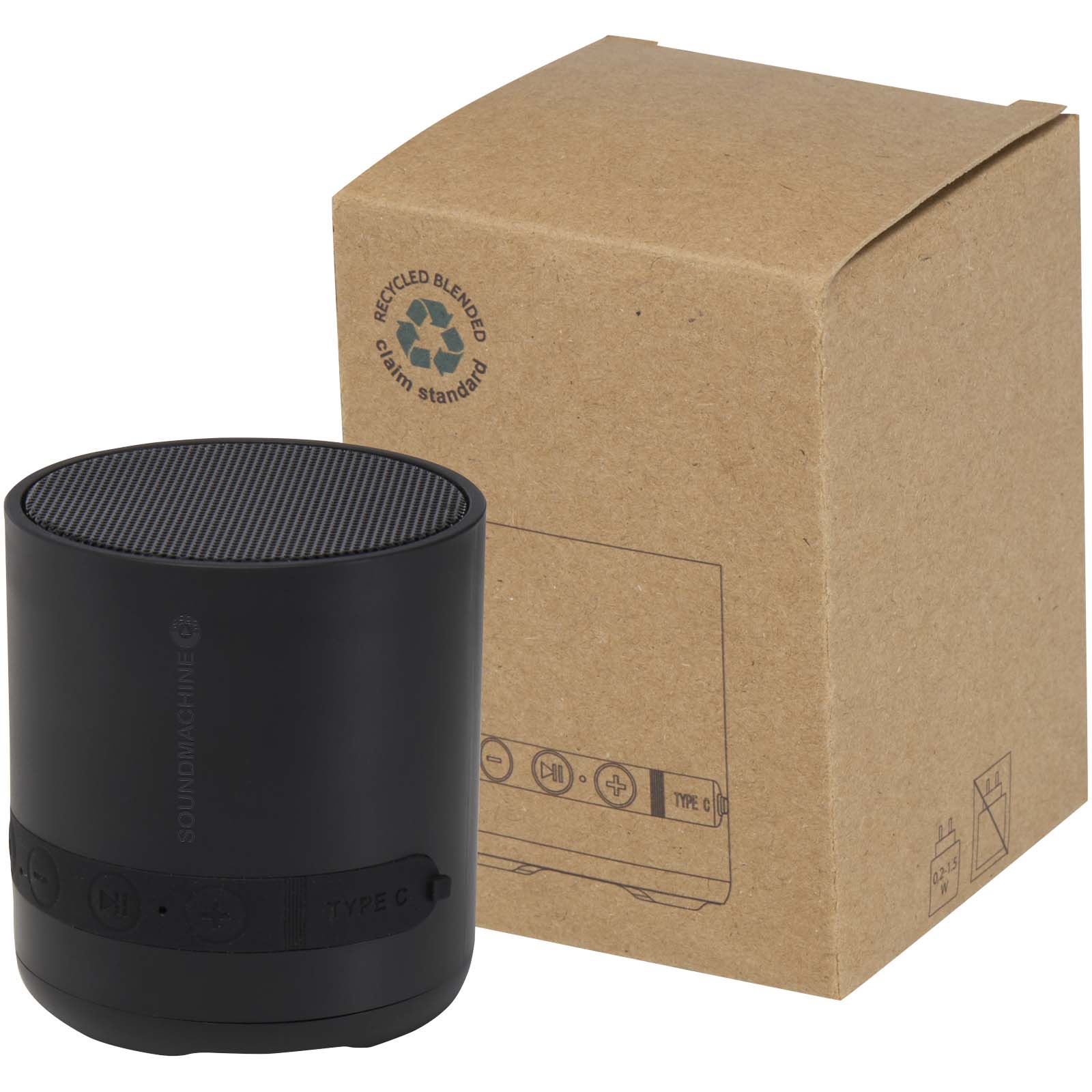 Hunor 3W recycled plastic wireless speaker