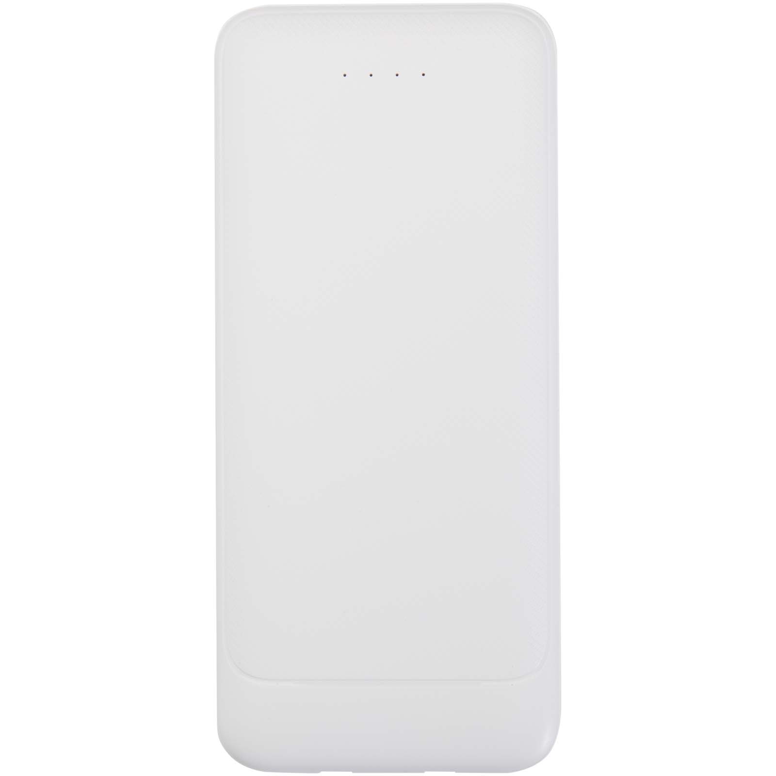 Adhil 10.000 mAh 10W recycled plastic power bank with 2 built-in cables