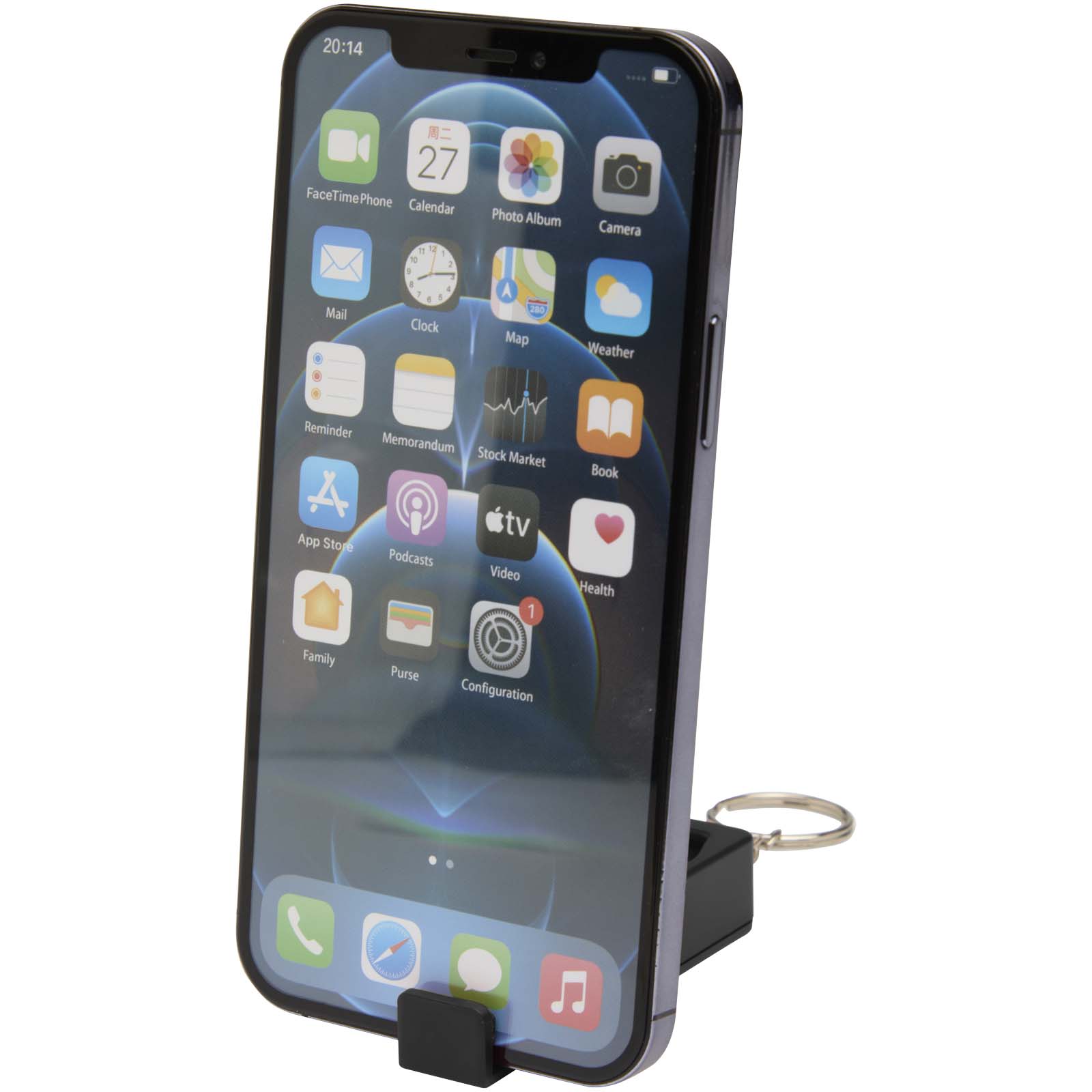 Aggia recycled plastic phone stand with fidget toy
