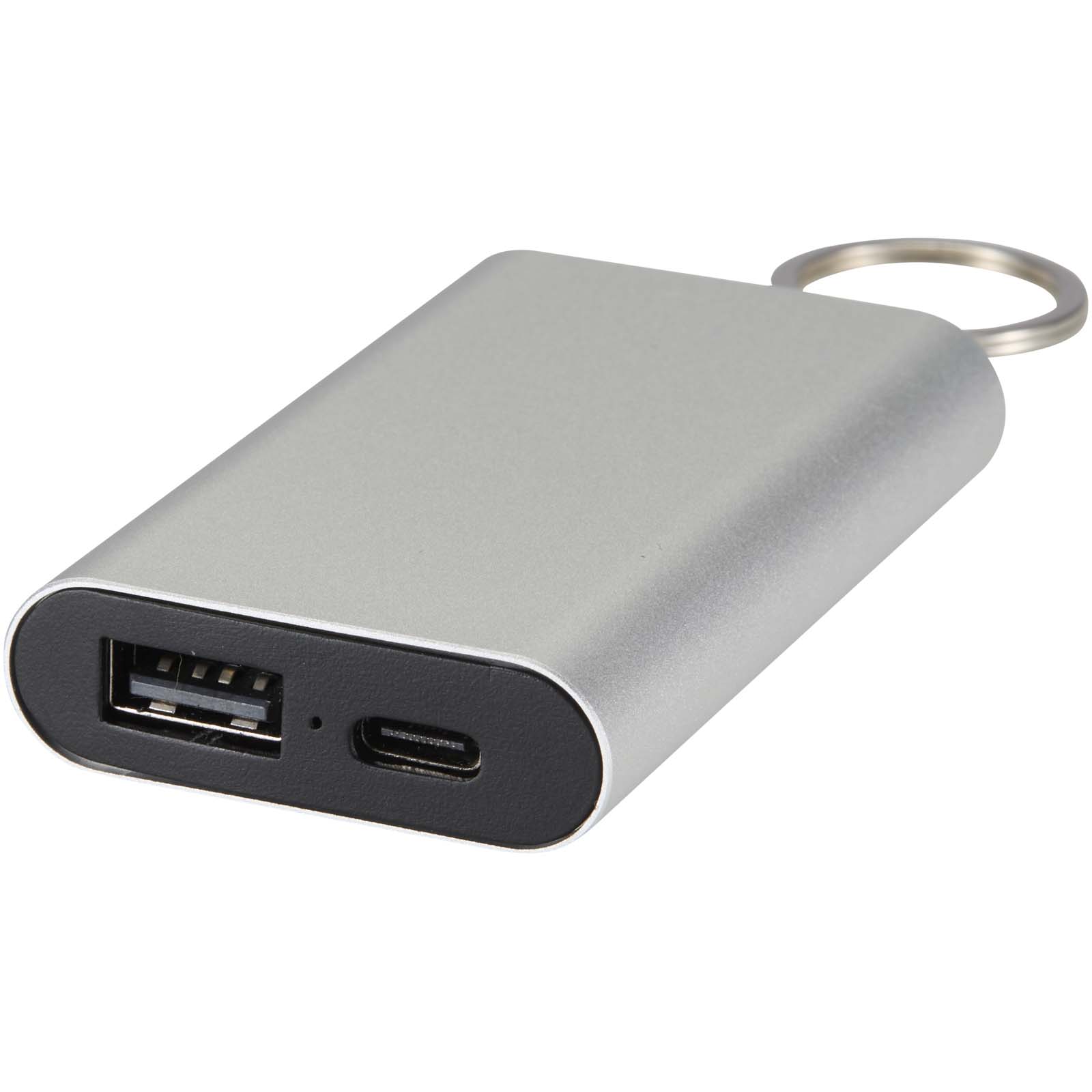 Arcturus 2000 mAh recycled aluminium power bank with keychain