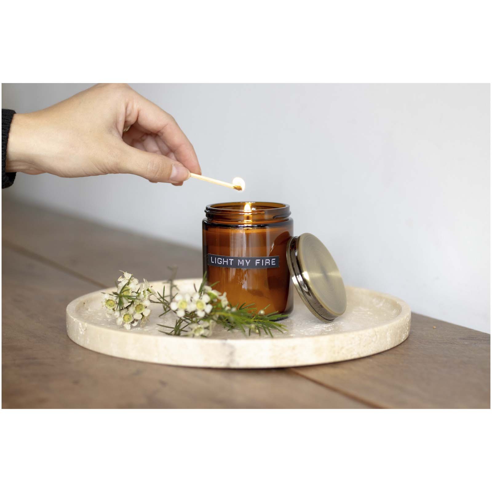 Wellmark cedar wood scented candle medium