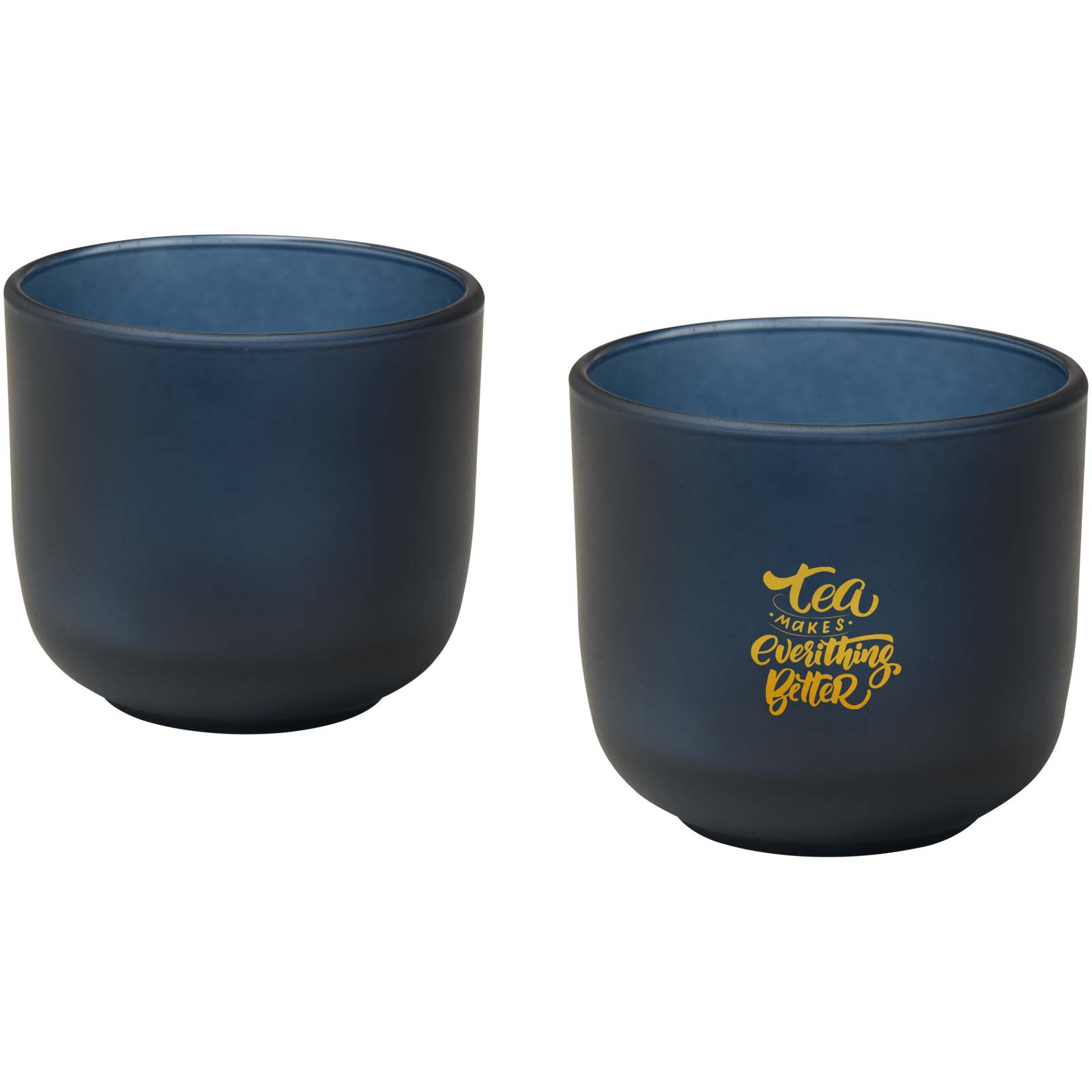 Male 200 ml glass cups with matt finish – set of 2