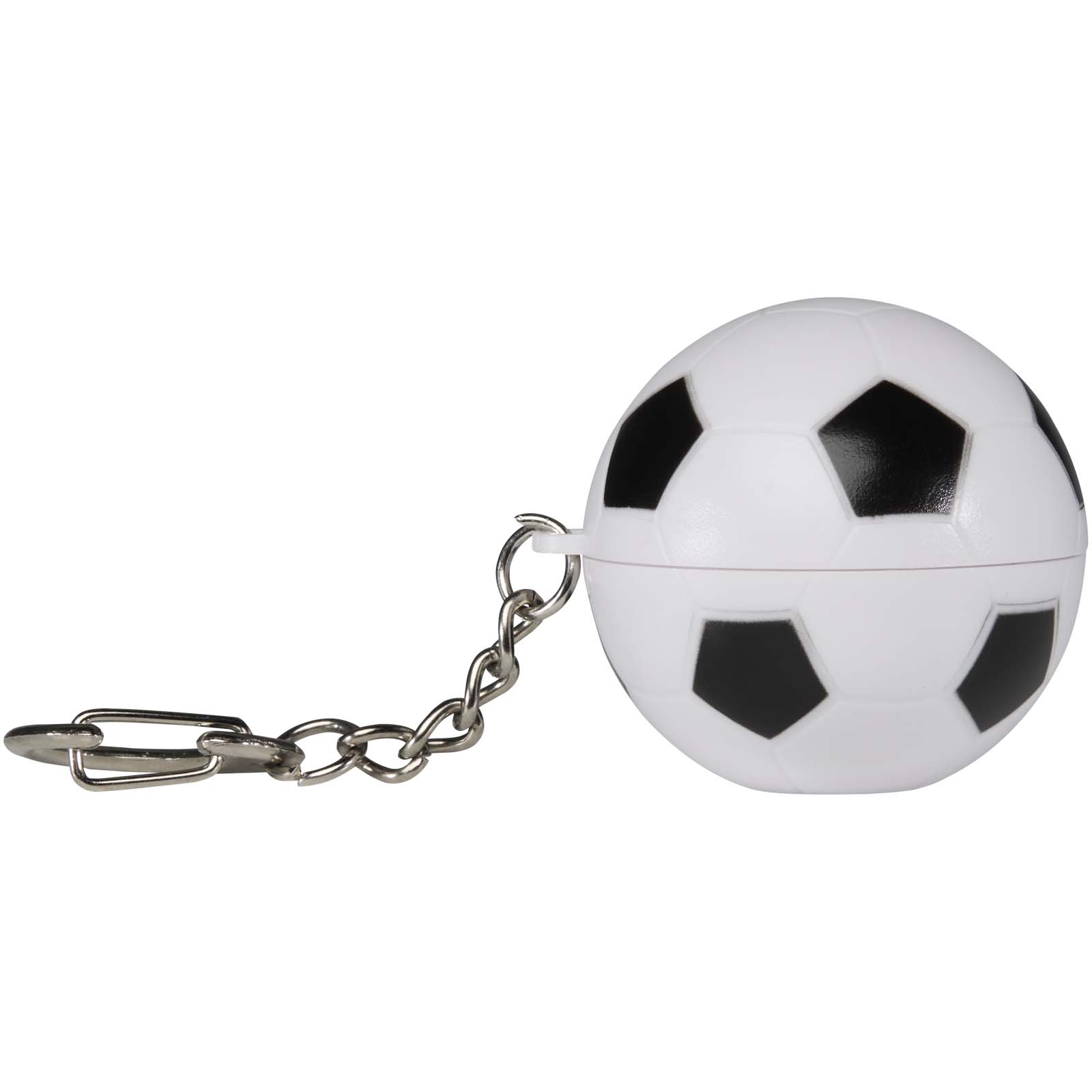 Rami football-shaped vanilla lip balm with SPF 15 and keychain