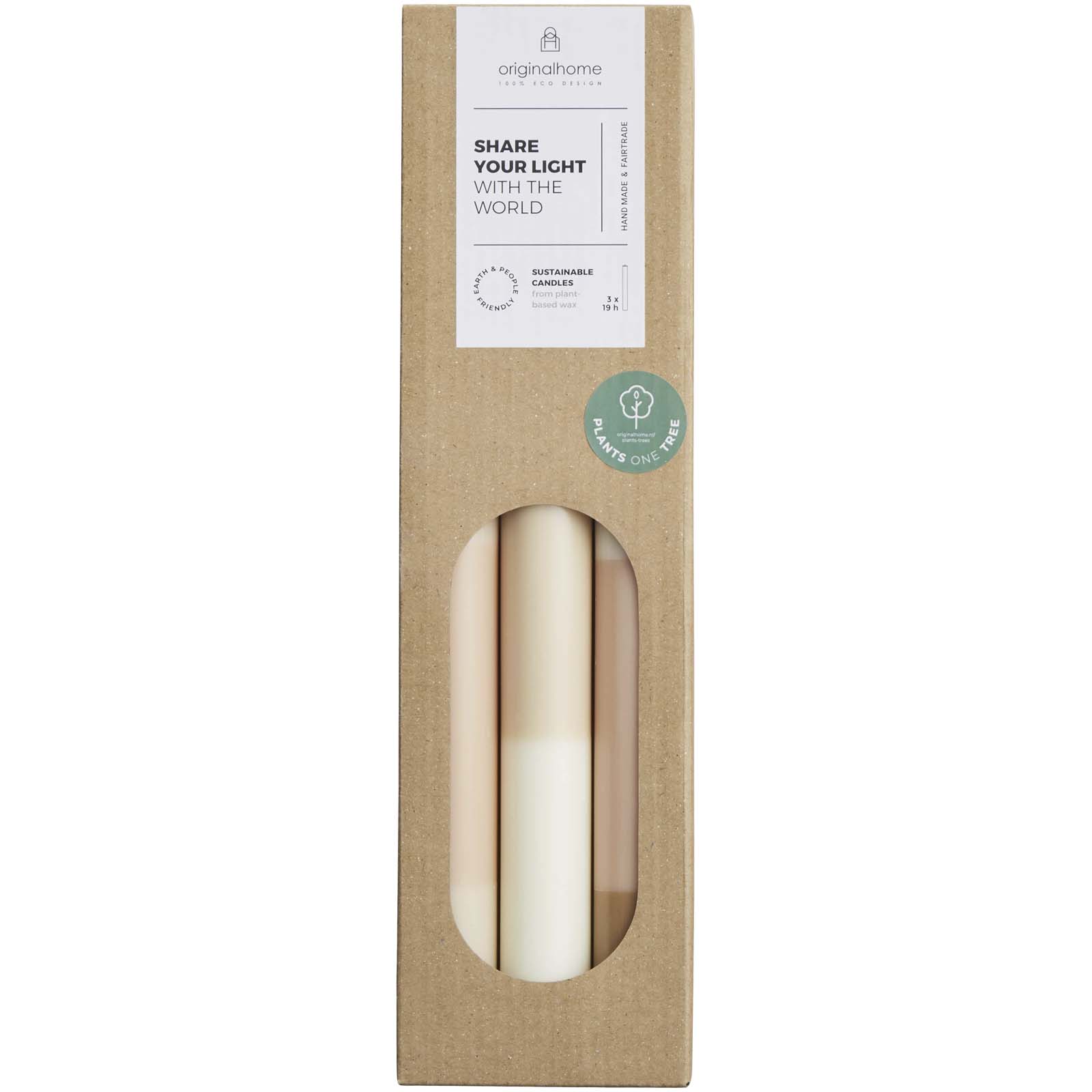 Originalhome layered limestone candles – set of 3