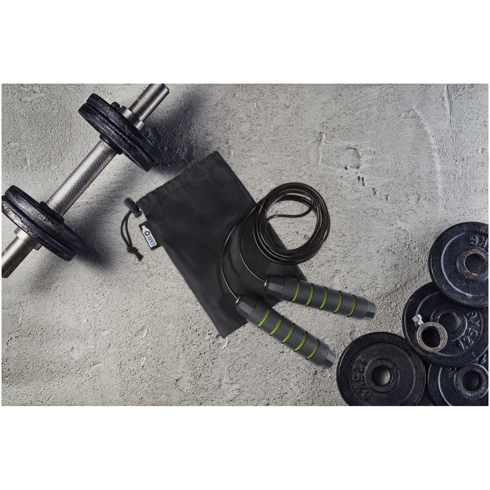 Austin soft skipping rope in recycled PET pouch