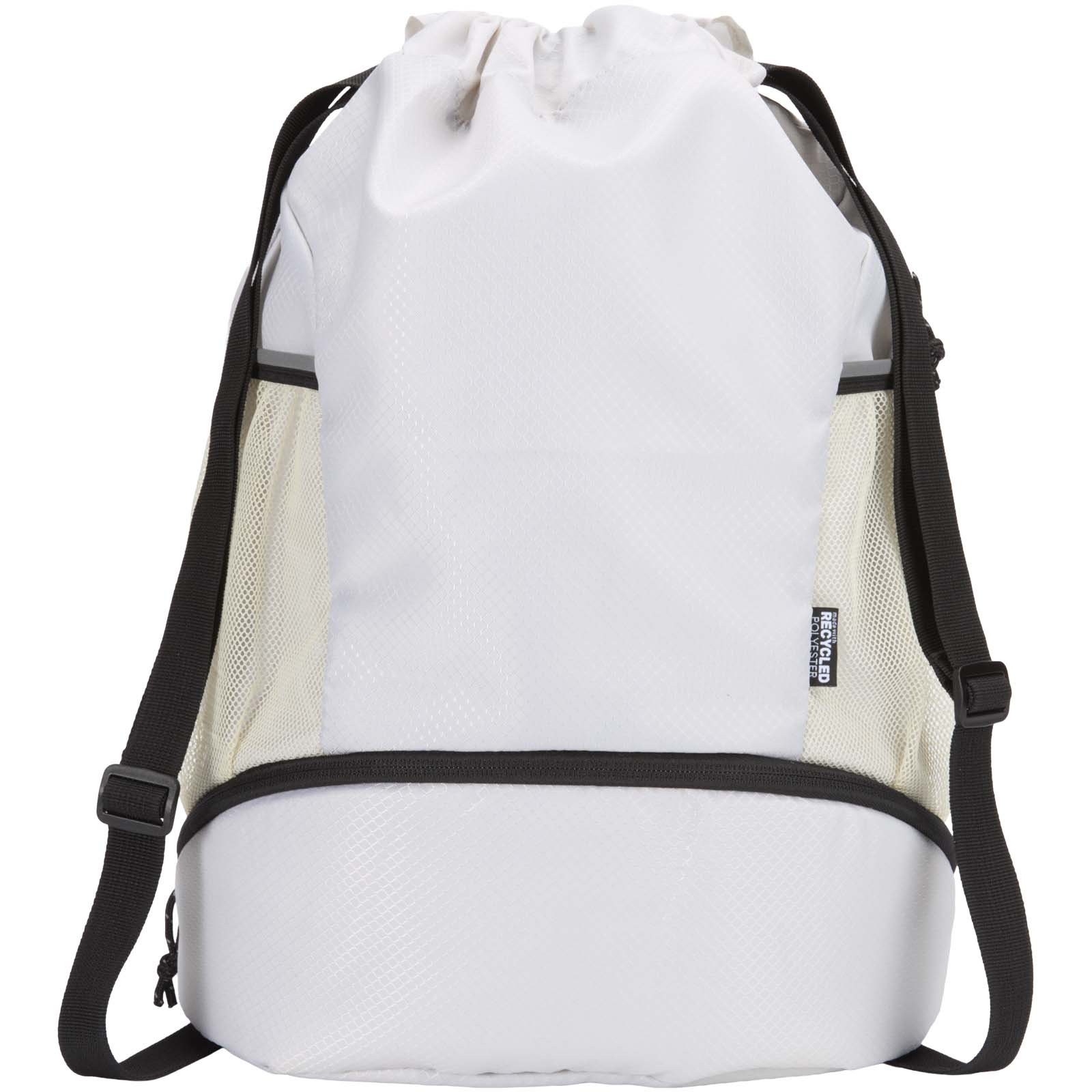 GRS recycled sports drawstring bag with bottom compartment 18L