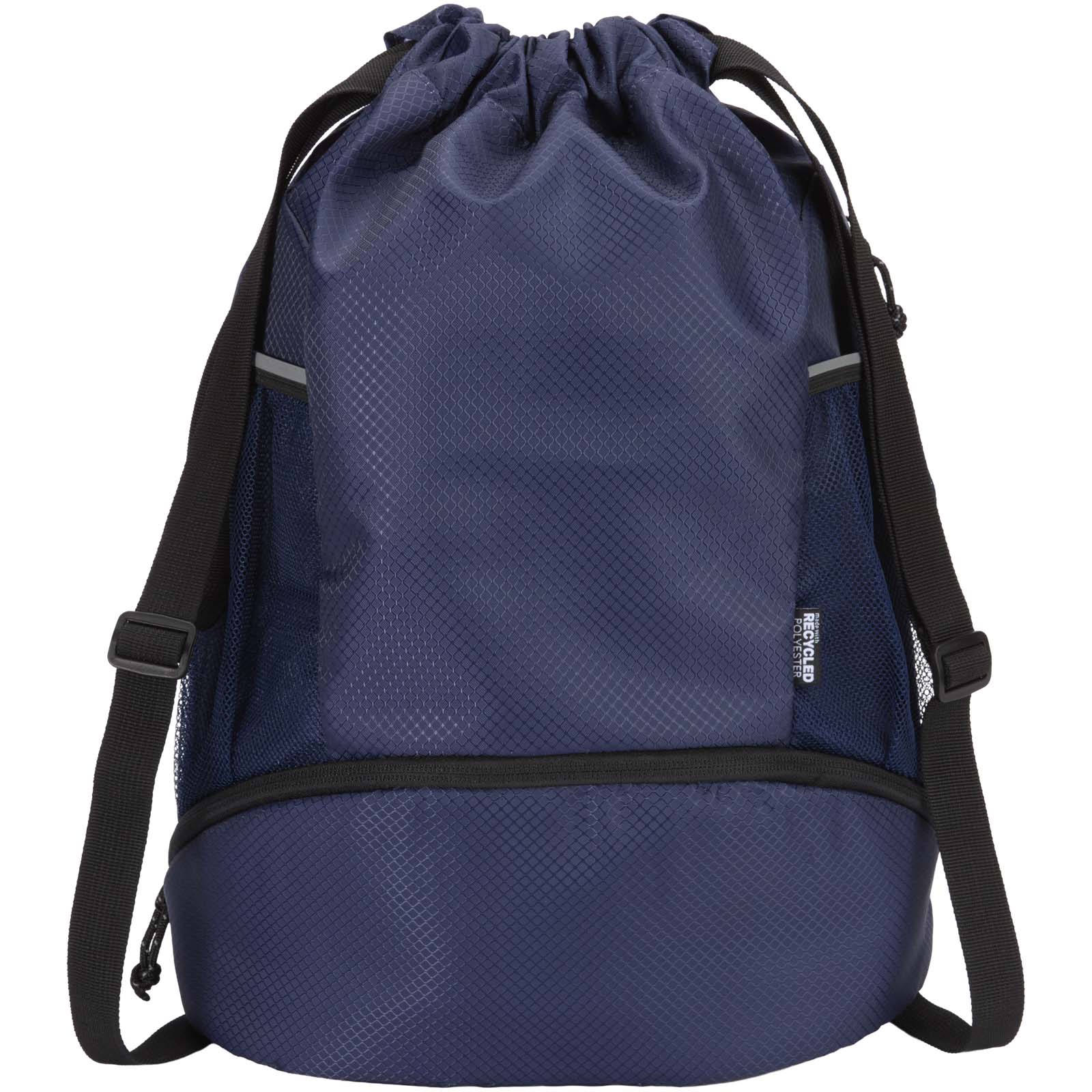 GRS recycled sports drawstring bag with bottom compartment 18L