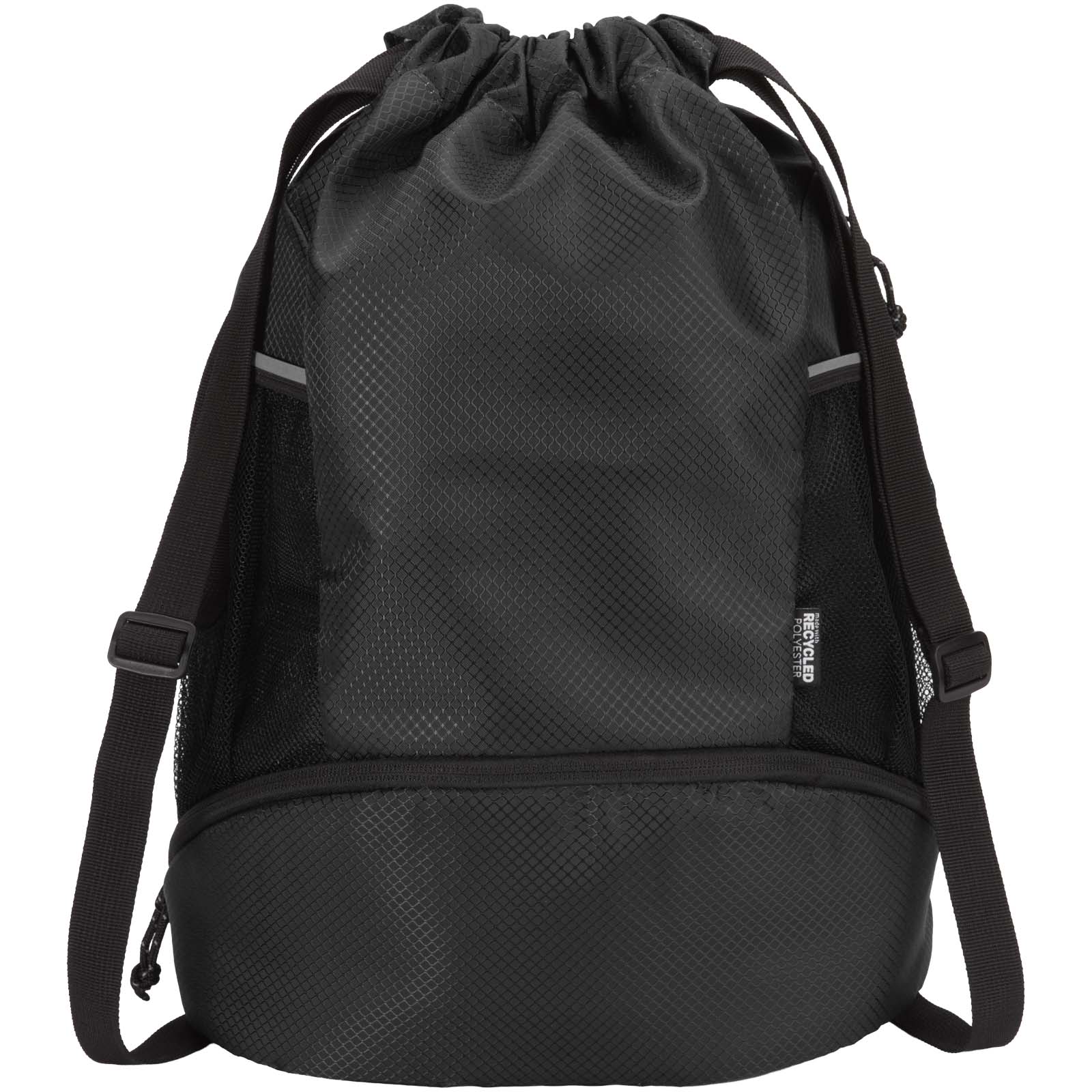 GRS recycled sports drawstring bag with bottom compartment 18L