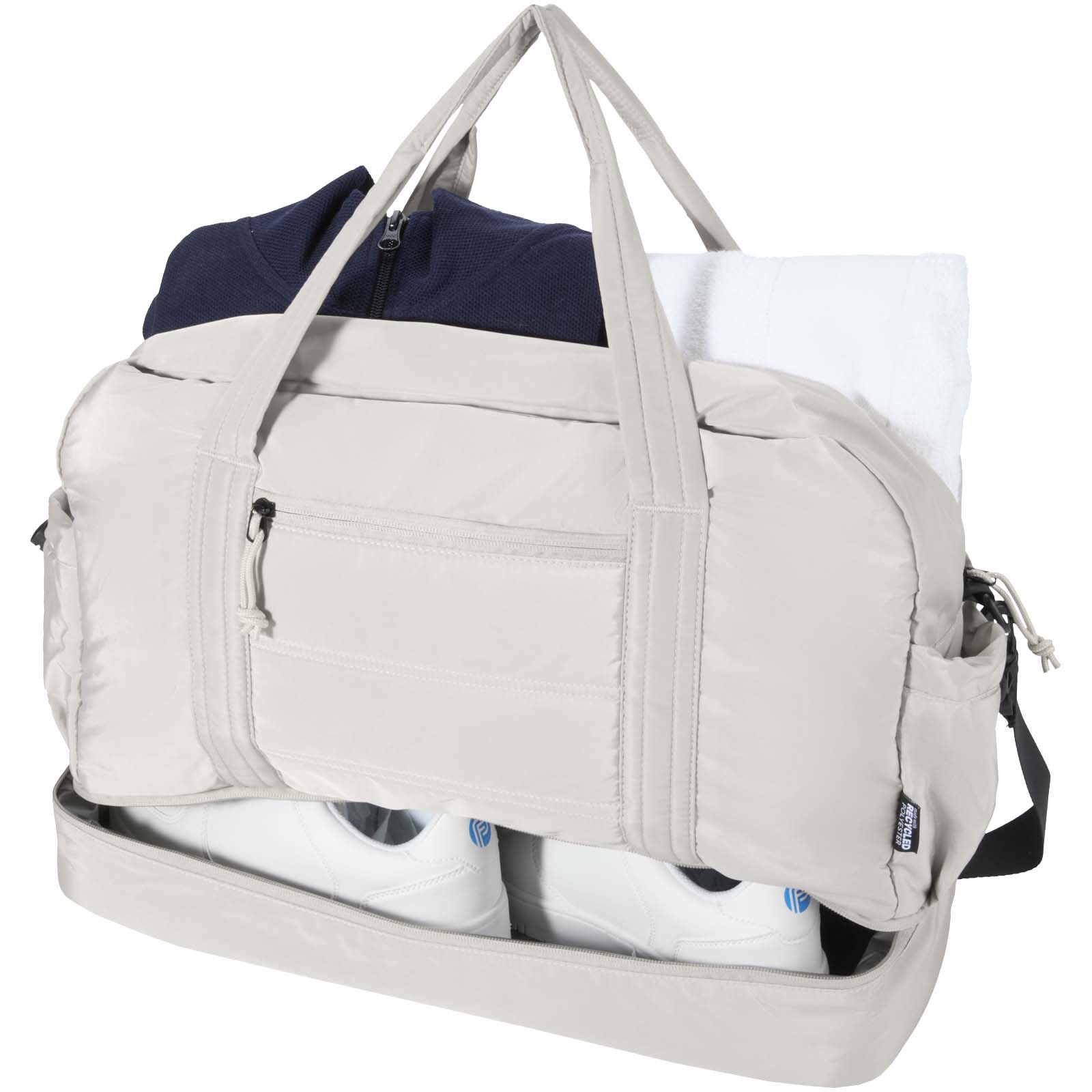 Puffer GRS recycled duffel bag with insulated bottom 30L