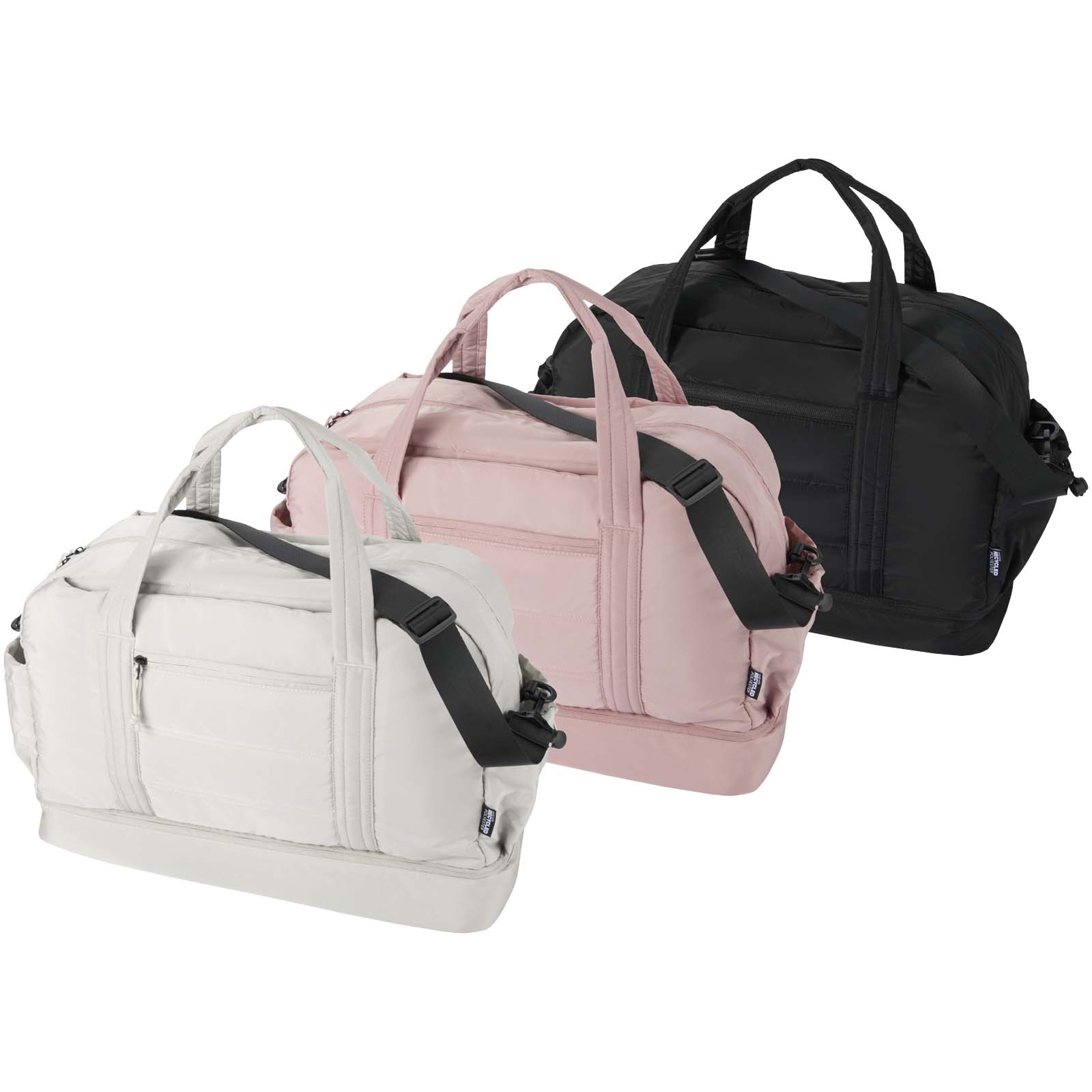 Puffer GRS recycled duffel bag with insulated bottom 30L