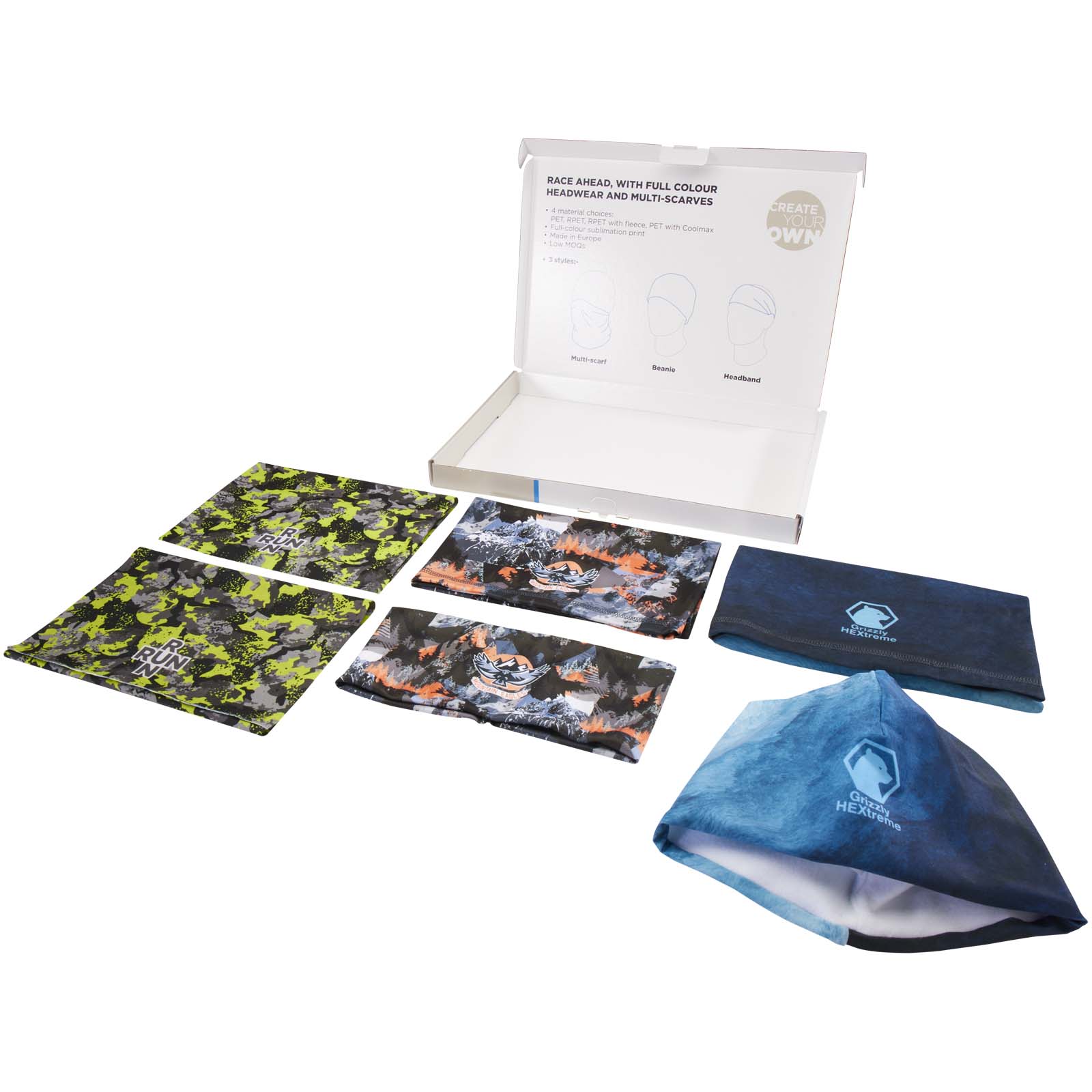 Sublimation headwear sample box