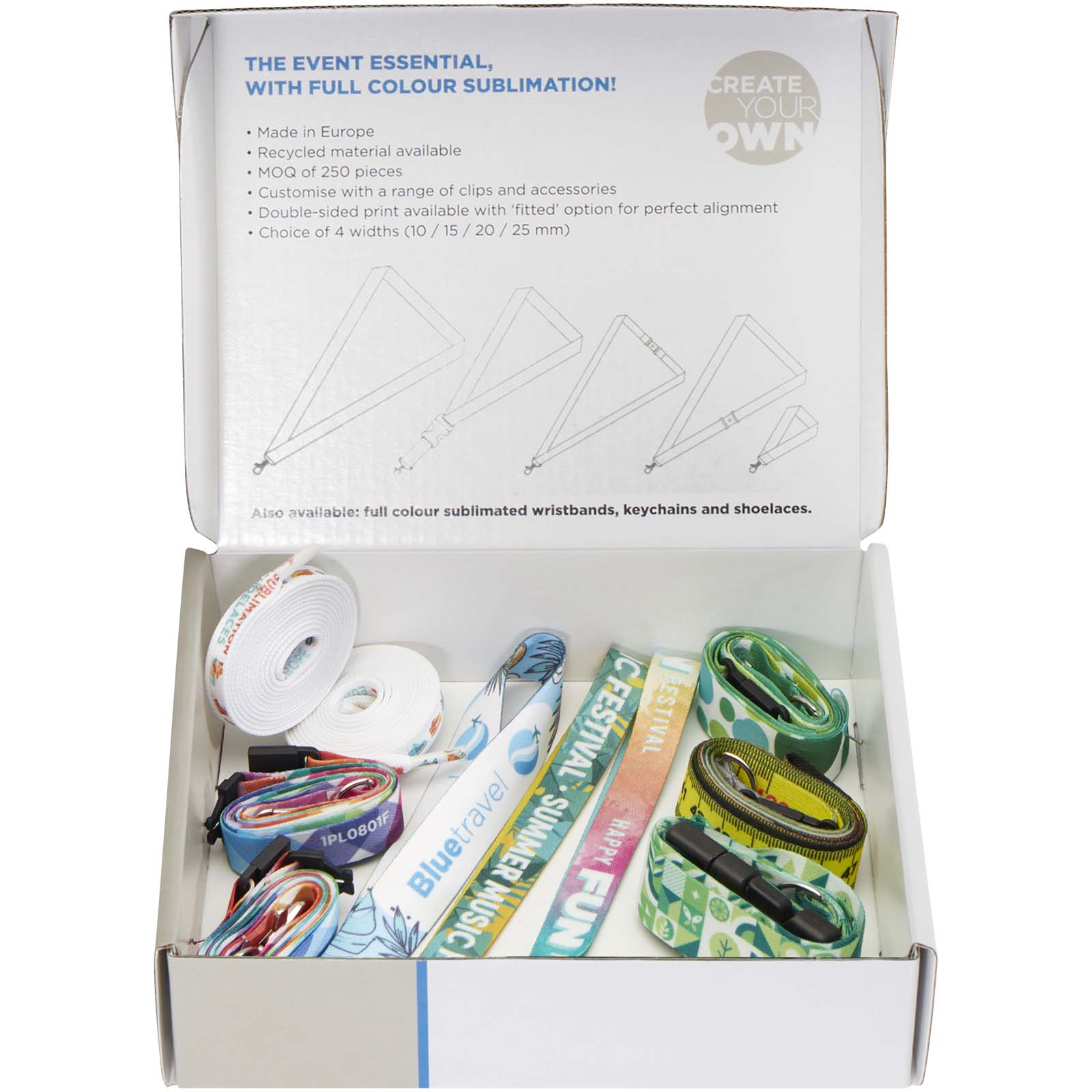 Sublimation lanyards sample box